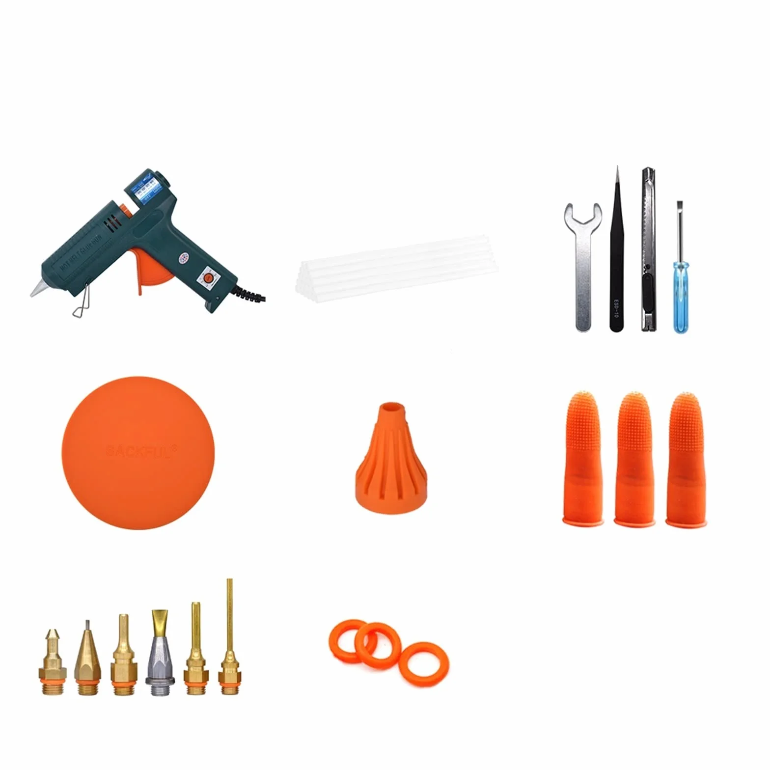 Pistolet do Kleju, 150W pistolet do klejenia na gorąco Regulacja temperatury 140~220 stopni Celsjusza Wymienna dysza Użyj 11mm kleju w sztyfcie do domu DIY, prezentów świątecznych, rękodzieła(SET-7)
