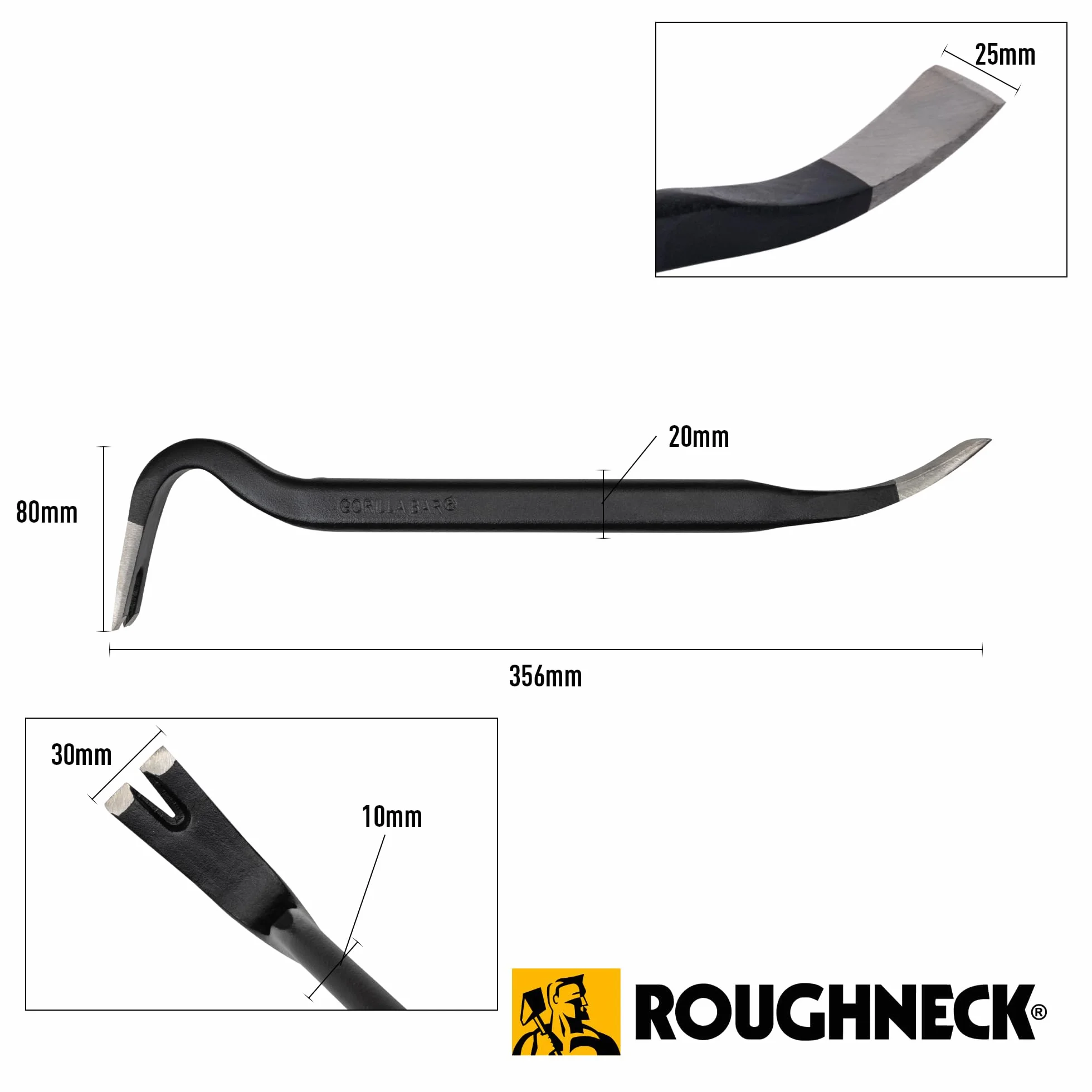 Roughneck Gorilla Bar - 14 cali (356 mm) kuty matrycowo i poddany obróbce cieplnej Premium Wrecking Bar