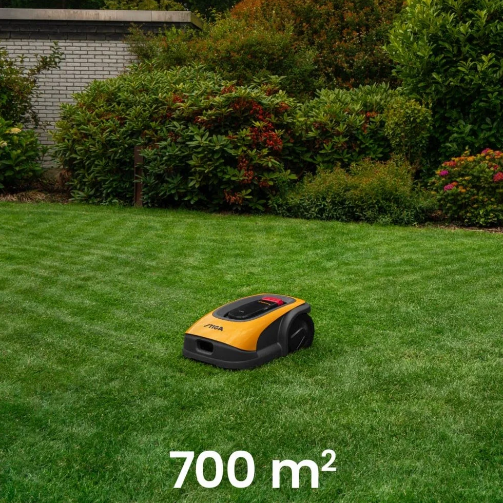 Stiga A500 Autonomiczna kosiarka do trawy , powierzchnia do 500 m², współpracuje z technologią GPS, nachylenie do 45% (24°)