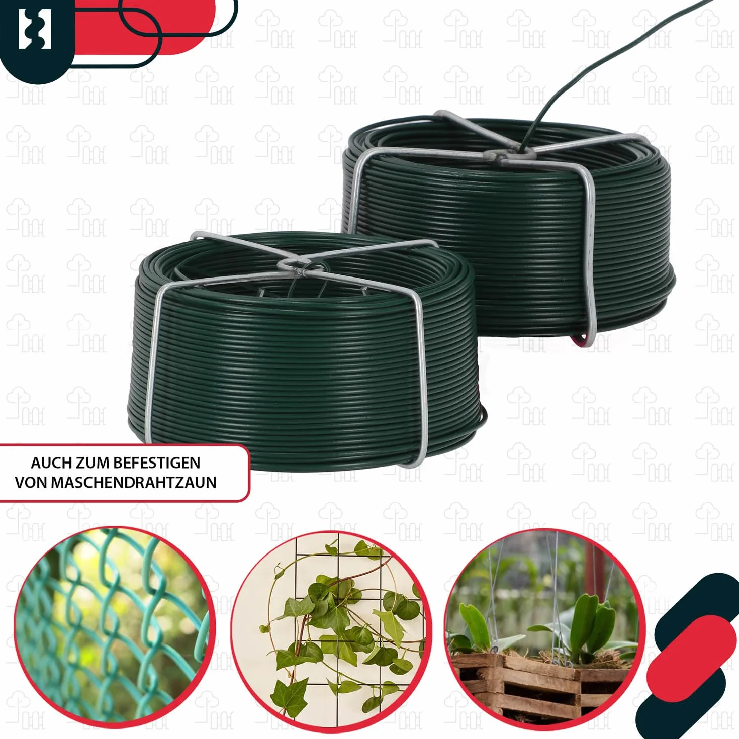 KOTARBAU® Przędza ogrodowa 1,4 mm 50 m powlekana PCW zielona