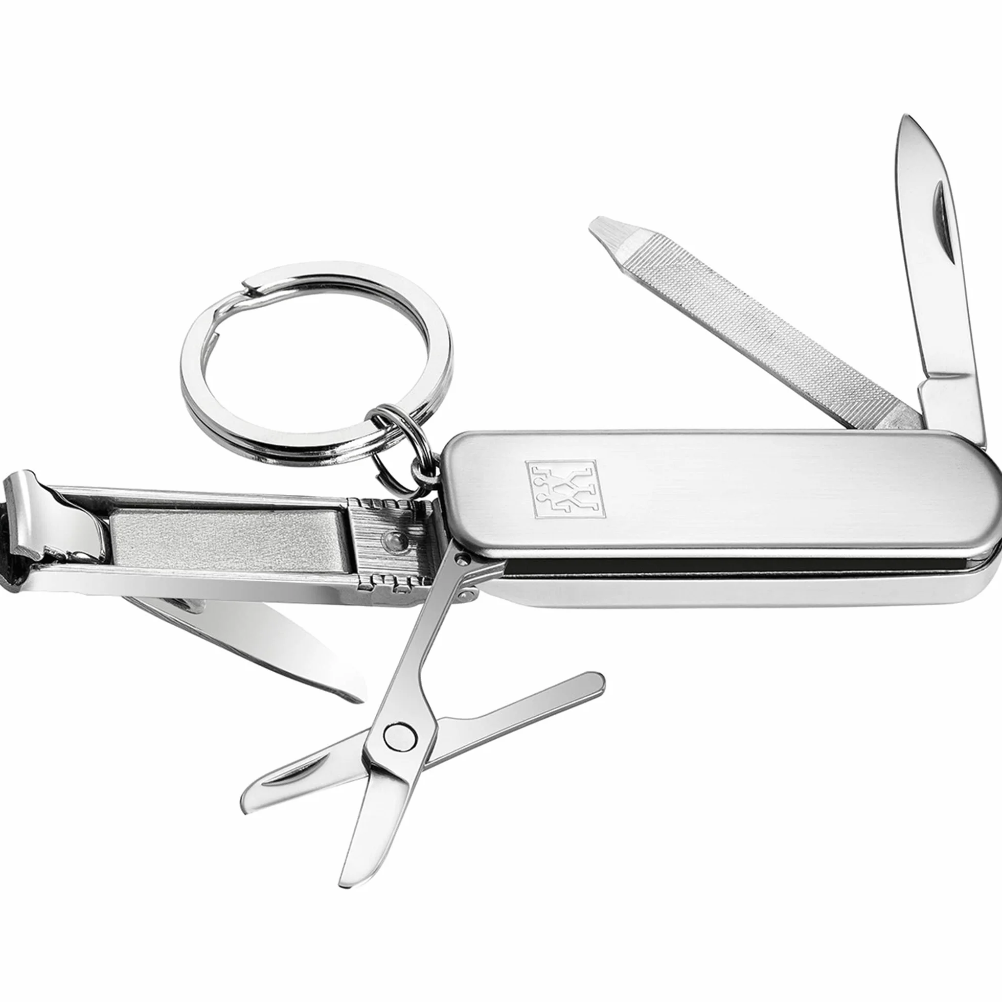 ZWILLING Narzędzie wielofunkcyjne do manicure i pedicure (brelok z nożyczkami do paznokci, obcinaczką i pilnikiem do paznokci), srebrne, 60 mm