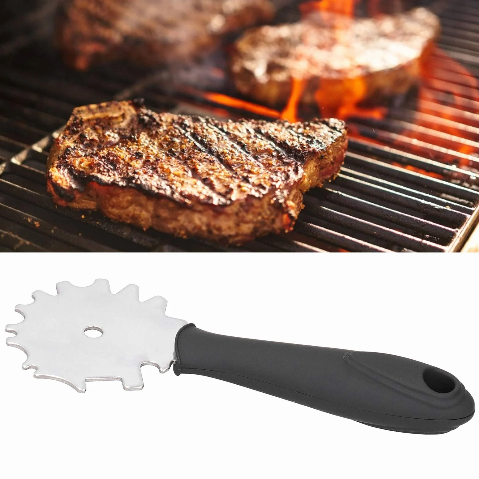 Pssopp Ekran Sceny ze Stali Nierdzewnej Grill BBQ Bezpieczne Czyszczenie dla Grilla Węglowego i Elektrycznego