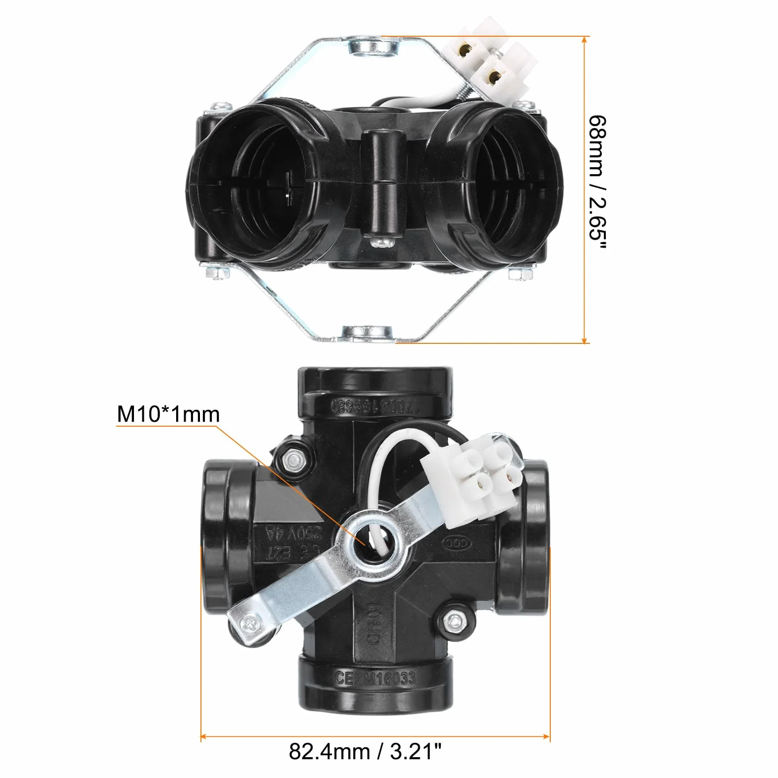 PATIKIL E26/E27 gniazdo środkowe z 4 żarówkami, 1 sztuka uchwyt cokołu lampy do żarówki E26/E27, kolor czarny