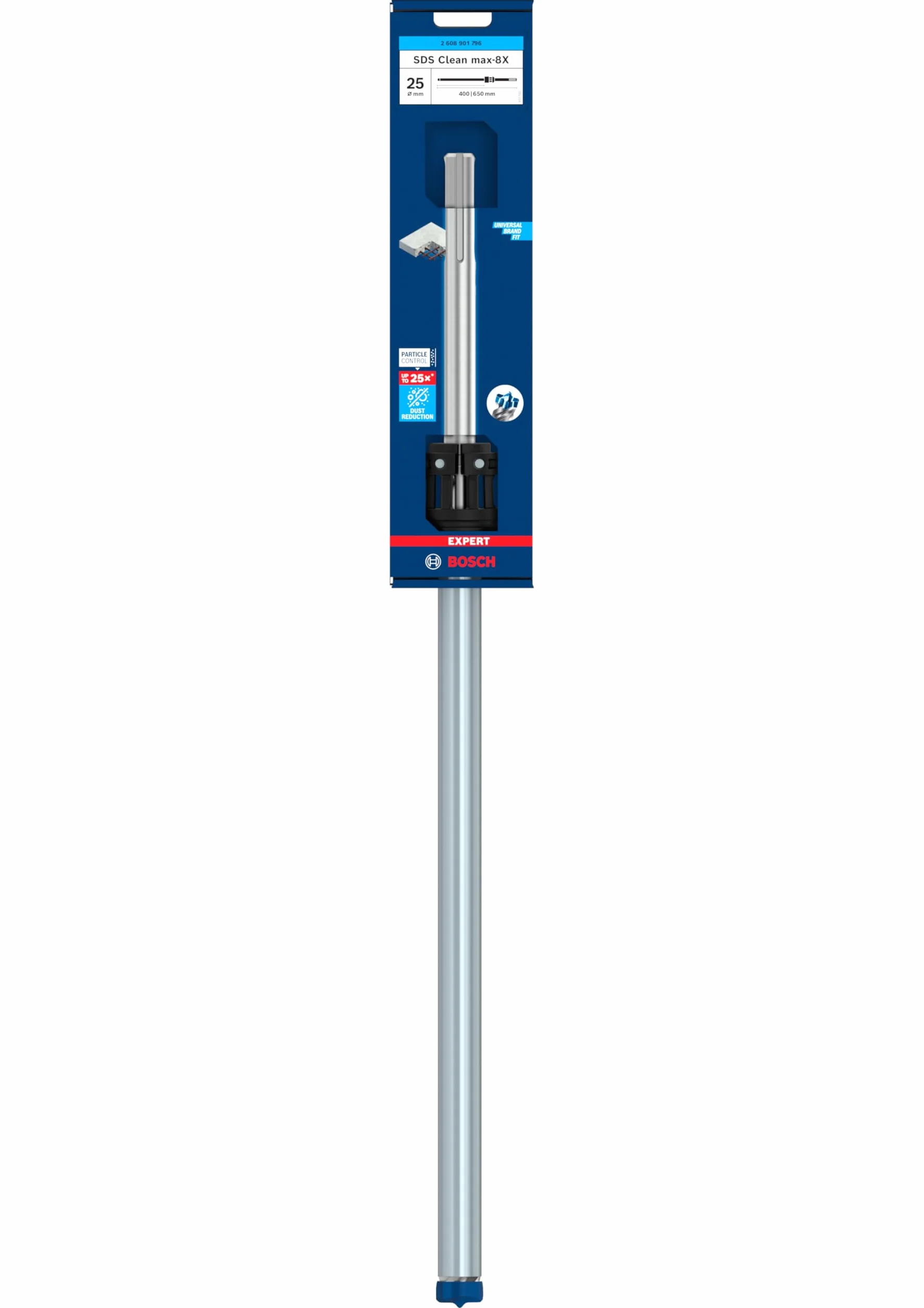 Bosch 1 x EXPERT SDS Clean max-8X wiertło udarowe do chemicznych kotwiczeń (Ø 25,00 mm, profesjonalne akcesoria do młotowiertarki)