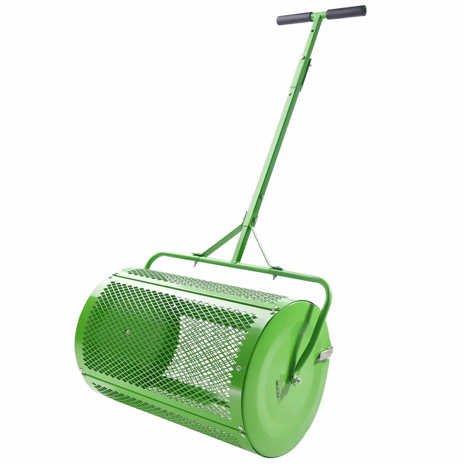 VEVOR Rozsiewacz kompostu z mchu torfowego 60 cm rozrzutnik trawnika z wałkiem do holowania