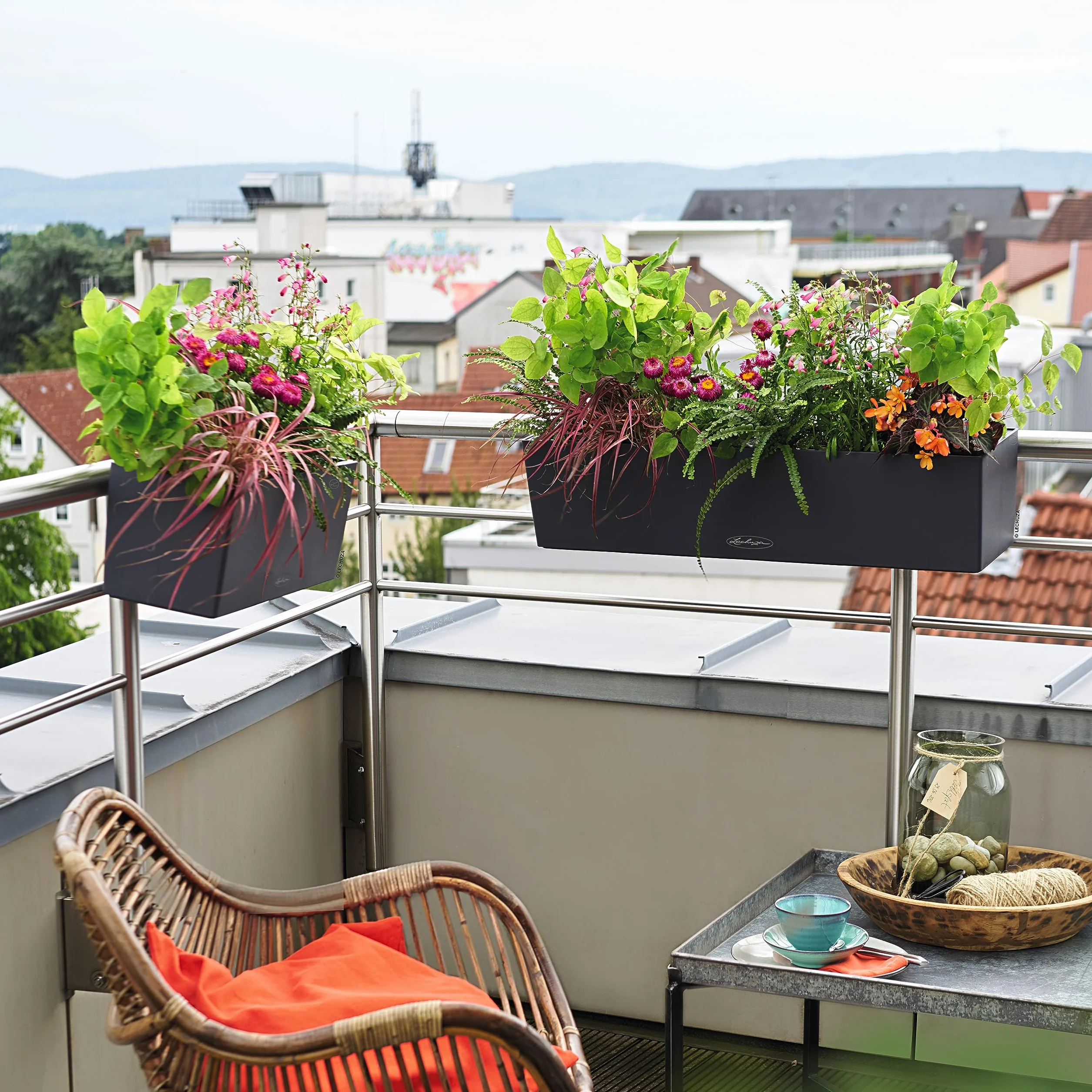 Lechuza Donica Balconera Kolor 80 Łupkowy Szary System Nawadniania