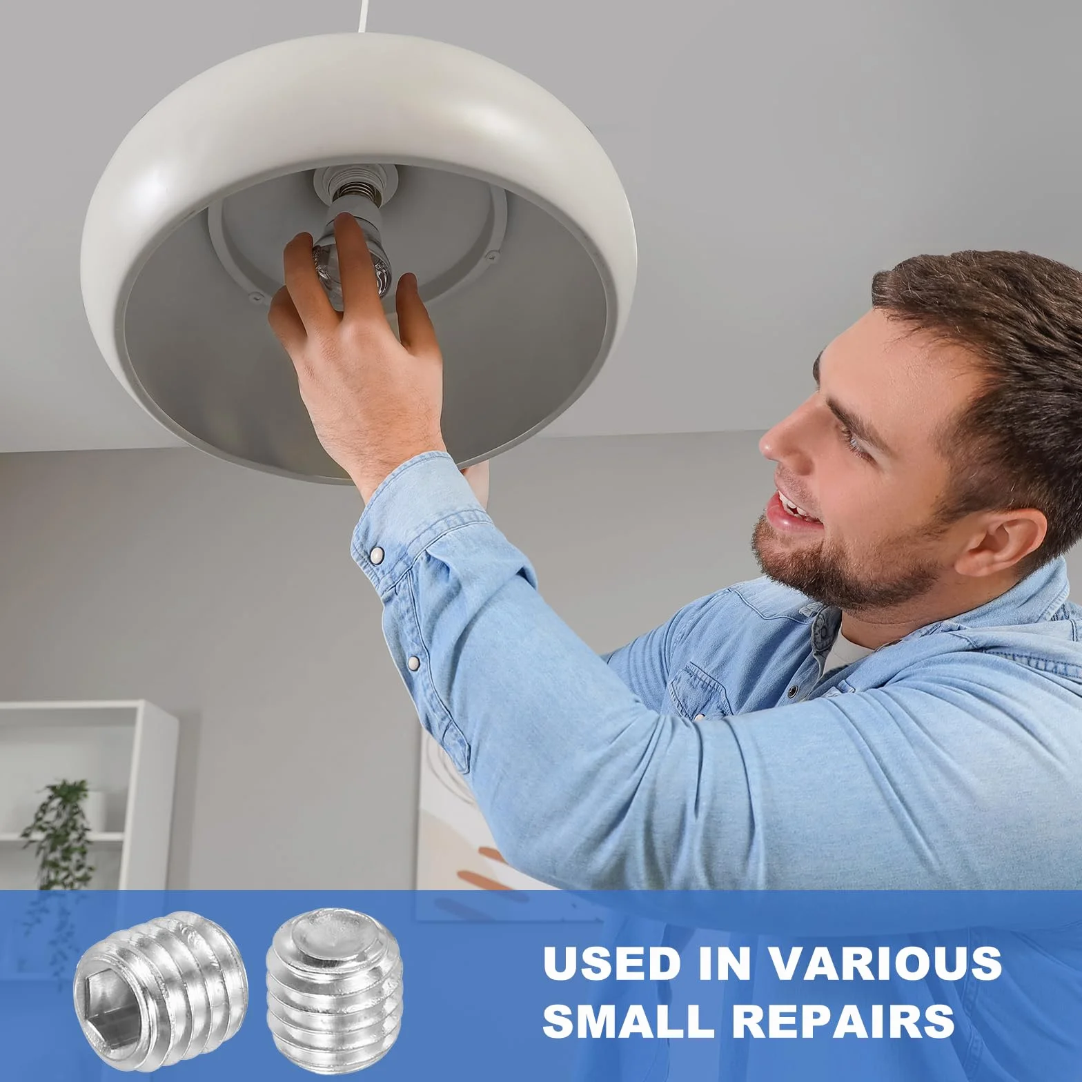 PATIKIL 50 sztuk wkręt bez łba M6 x 4mm, zestaw śrub bez łba z 304 stali nierdzewnej do klamek drzwi, uchwytów mebli, lamp, baterii, srebrny śrubokręt z łbem sześciokątnym wewnętrznym