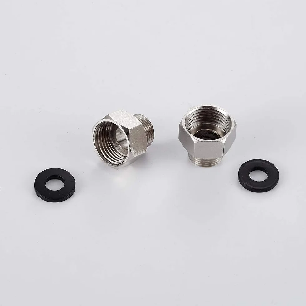 Ibergrif M3/8 cala M1/2 cala UK adapter kompresyjny wtyczka z 3/8 cala na 1/2 cala, metal, chrom, srebrny