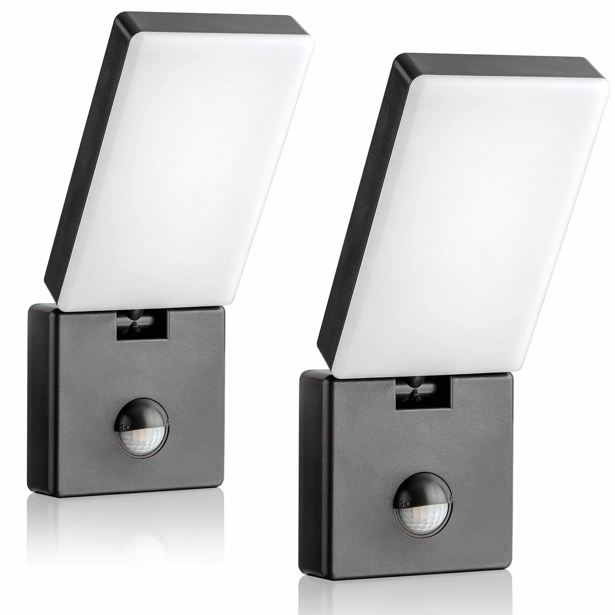 SEBSON LED lampa zewnętrzna z czujnikiem ruchu - zestaw 2 sztuki - lampa ścienna antracytowa 15 W 900 lm światło zimne 5800 K obrotowa IP65, lampa zewnętrzna na ścianie z czujnikiem 9 m / 140°