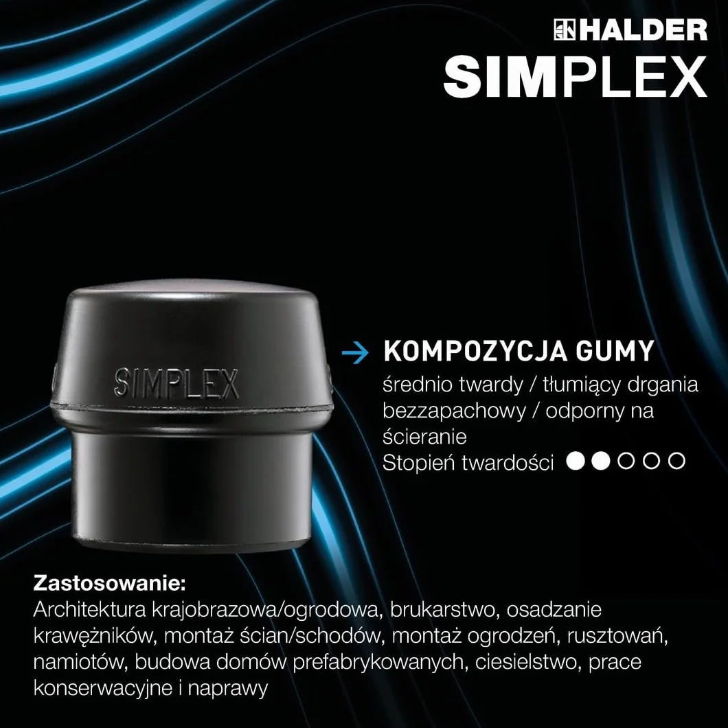 Halder 3002060 60 mm 3002 gumowy młotek "Simlpex" EH Soft-Face - wielokolorowy