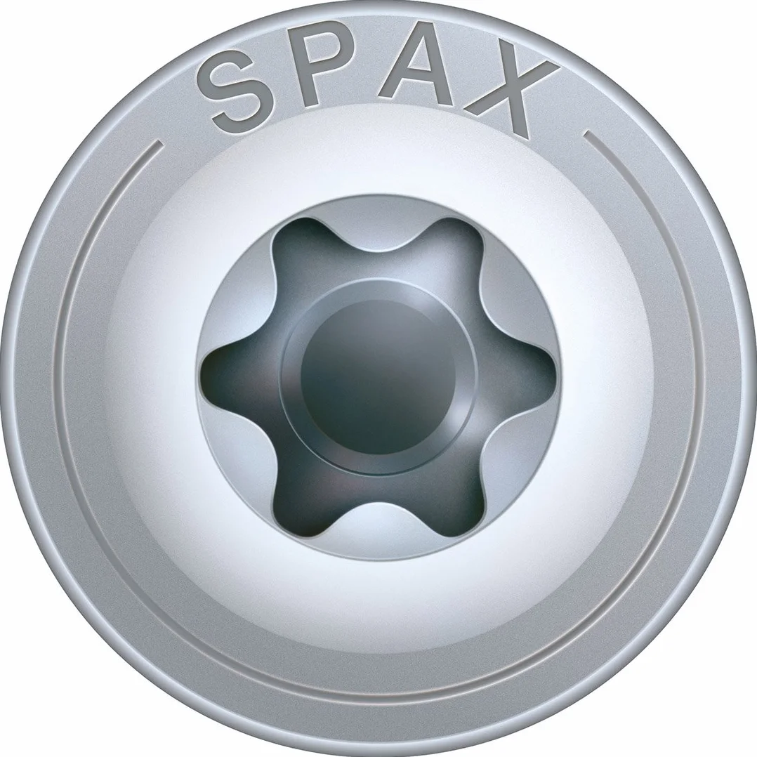 SPAX 251010800805 wkręty do drewna, 8,0 x 80 mm, 50 sztuk, T-STAR plus, głowica talerzowa, gwint częściowy, 4CUT, WIROX A3J