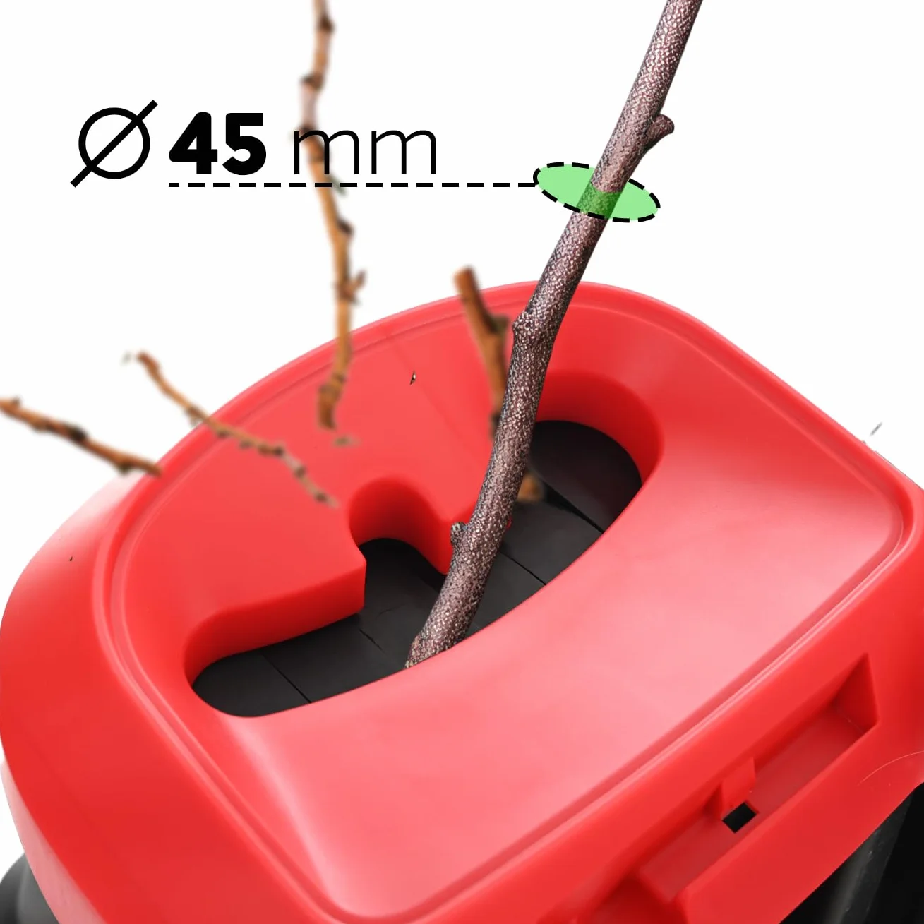 LEHMANN Elektryczna niszczarka ogrodowa do gałęzi 45 mm, rozdrabniacz z koszem 45 l, nóż SK5