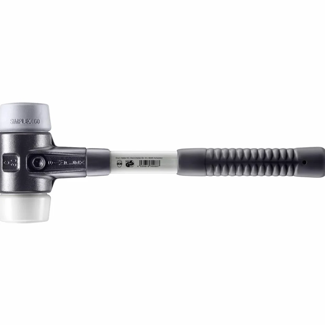 Halder 3737060 TPE-Mid/Superplastyczny młot z miękkiej twarzy ze wzmocnioną obudową ze stali odlewanej, wielokolorowy, 60 mm