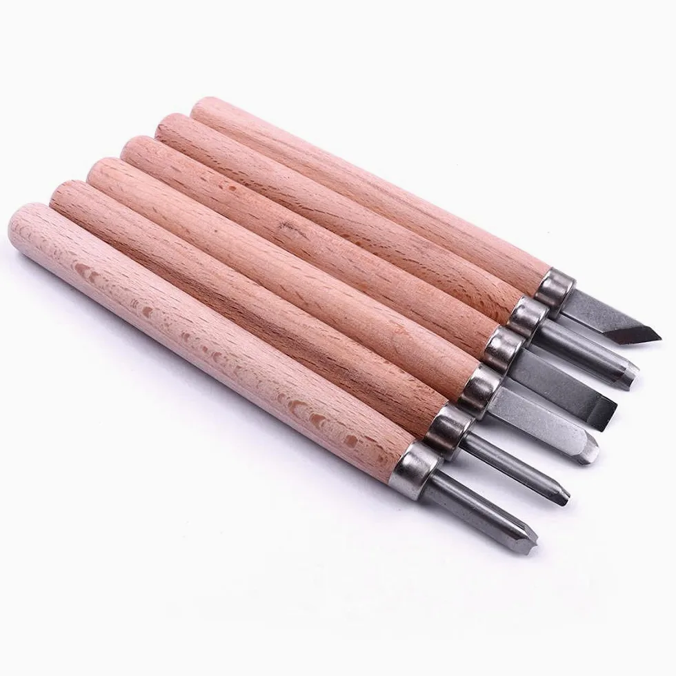 Narzędzia Rzeźbiarskie Dłuta Do Drewna Narzędzia Rzeźbiarskie Dłuto 6 Sztuk Profesjonalny Wood Carving Hand Dusterworking Dustel Dutór Zestaw Narzędzi