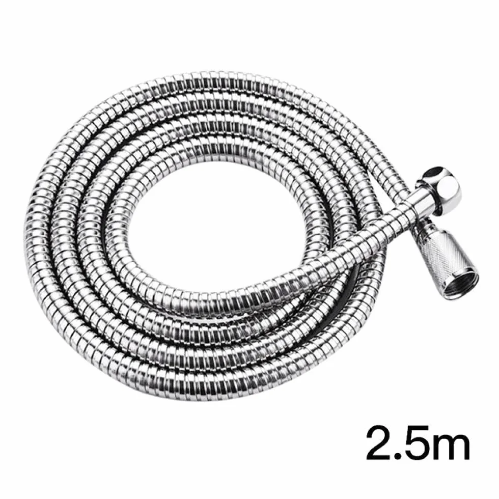 Antyczny brąz/złoto/chrom 1.5M wąż prysznicowy hydraulika elastyczne węże hydrauliczne ze stali nierdzewnej podwójnie blokowane-srebrne