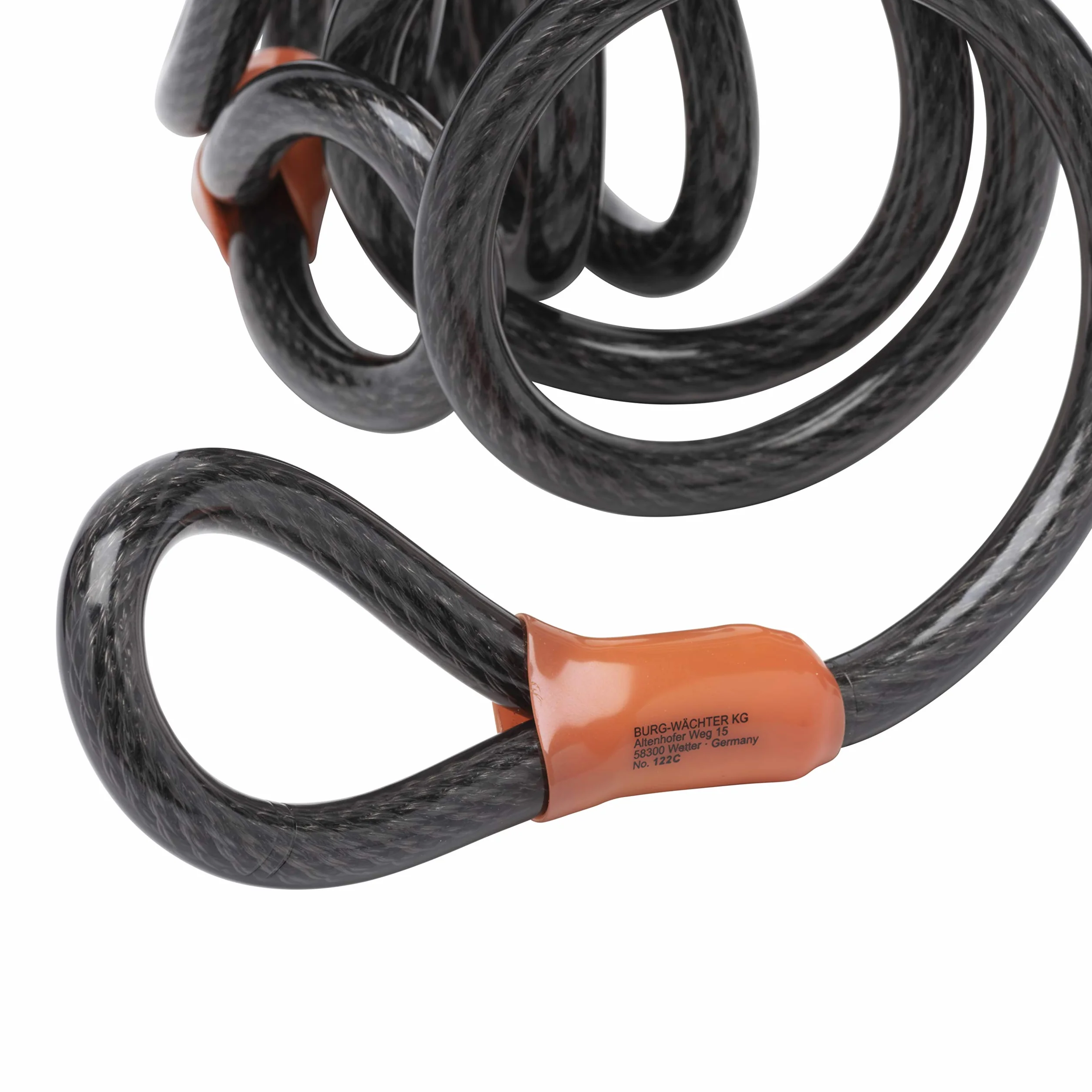 Burg-Wächter Unisex's 750 1000 podwójna pętla winyl powlekany wielokrotnie pleciony kabel stalowy, czarny, 10 mm x 10 m