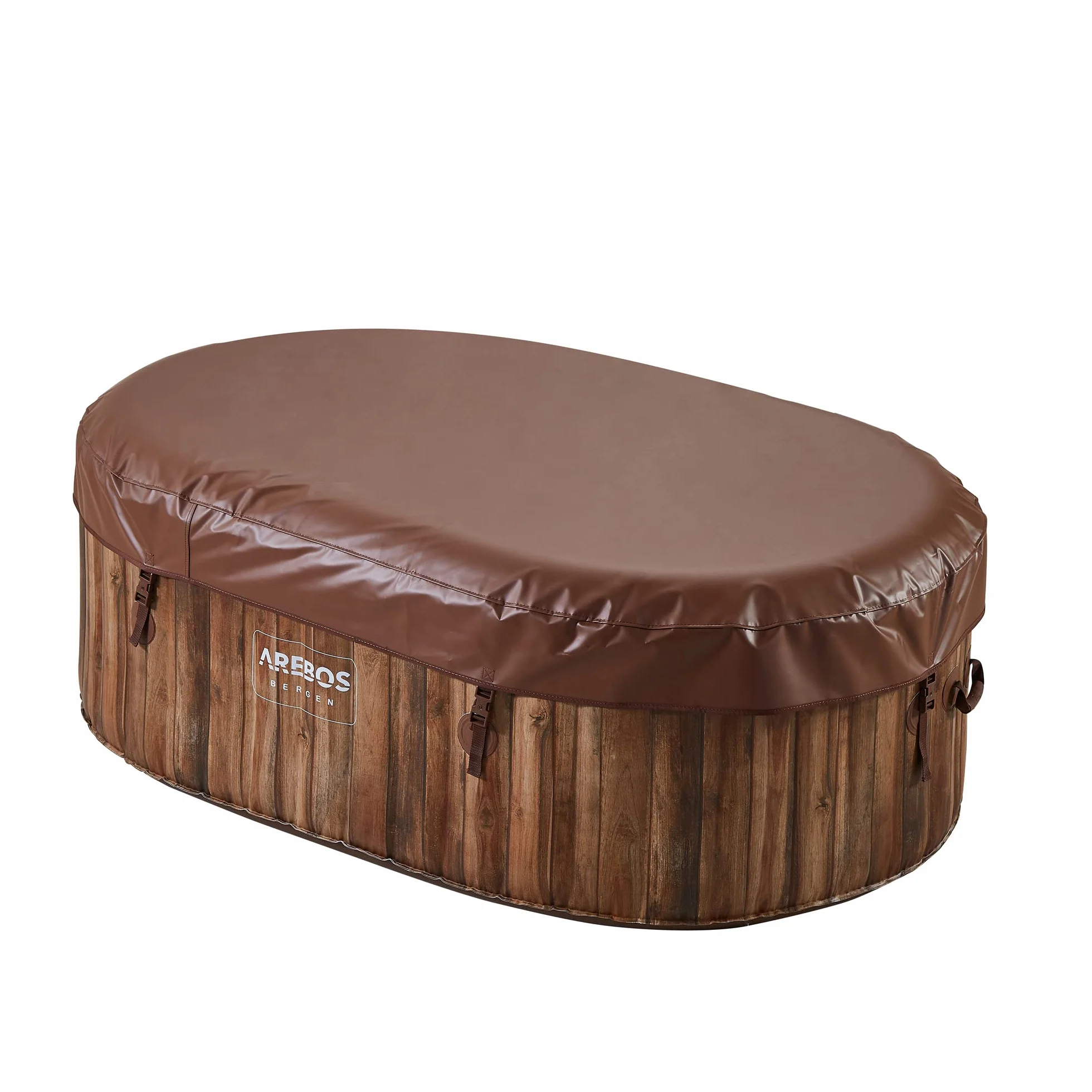 Arebos Nadmuchiwane Spa | Nadmuchiwane | Wnętrze i na zewnątrz | 190x120 cm Owal | 2 osoby | 90 dysz masujących | z ogrzewaniem | 550 litrów | Okładka w zestawie | Masaż Bubble Spa i Wellness