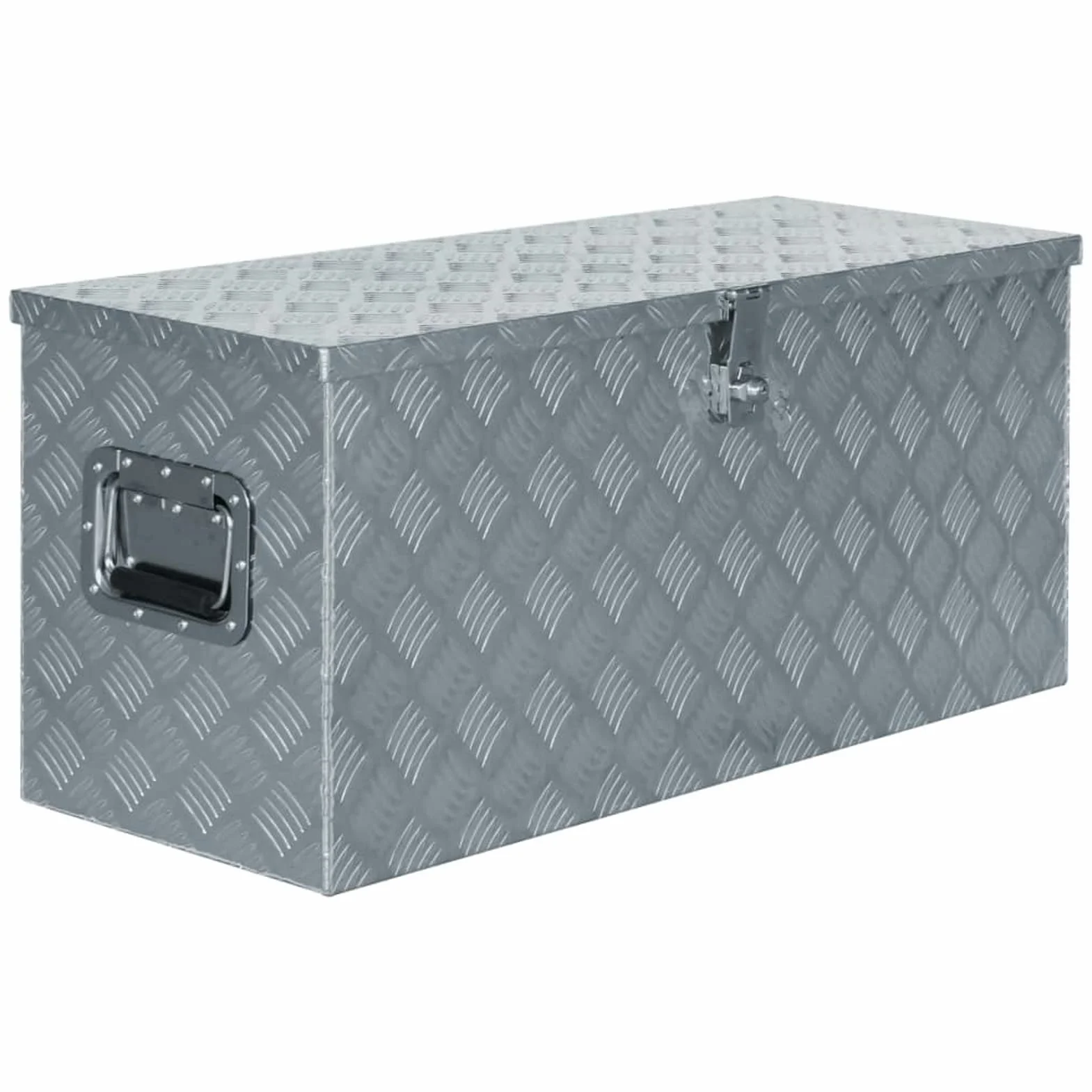 ShGaxin Aluminiowa skrzynka 90,5x35x40 cm srebrna, metalowa skrzynka narzędziowa, skrzynka narzędziowa, aluminiowa skrzynka 142940