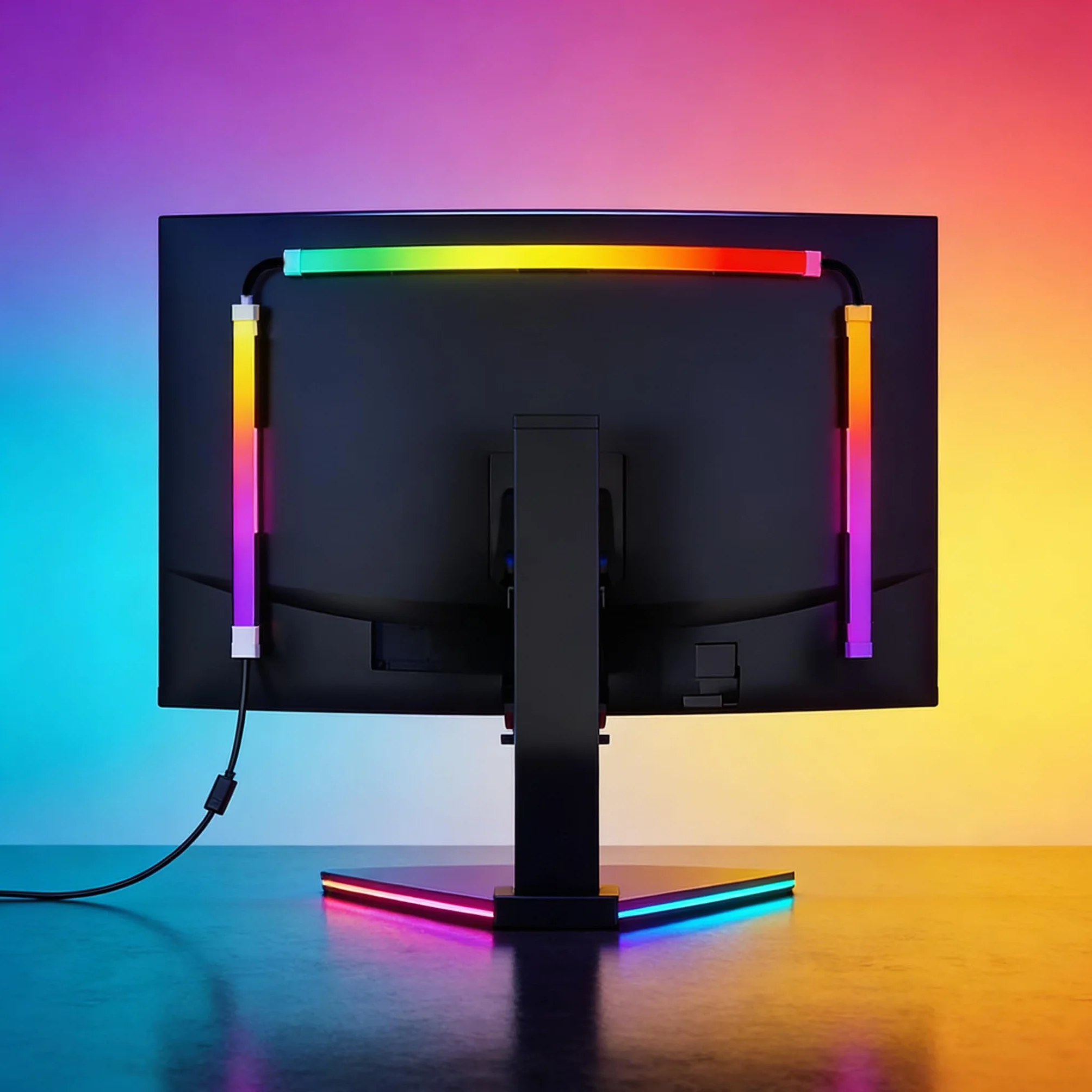 Monitor Podświetlenie LED do komputera Taśmy LED Światła Rytm muzyki Dynamiczne światło lampy Synchronizacja za monitorem Oprogramowanie Sterowanie kolorami Tryb dynamiczny do (27 cali)