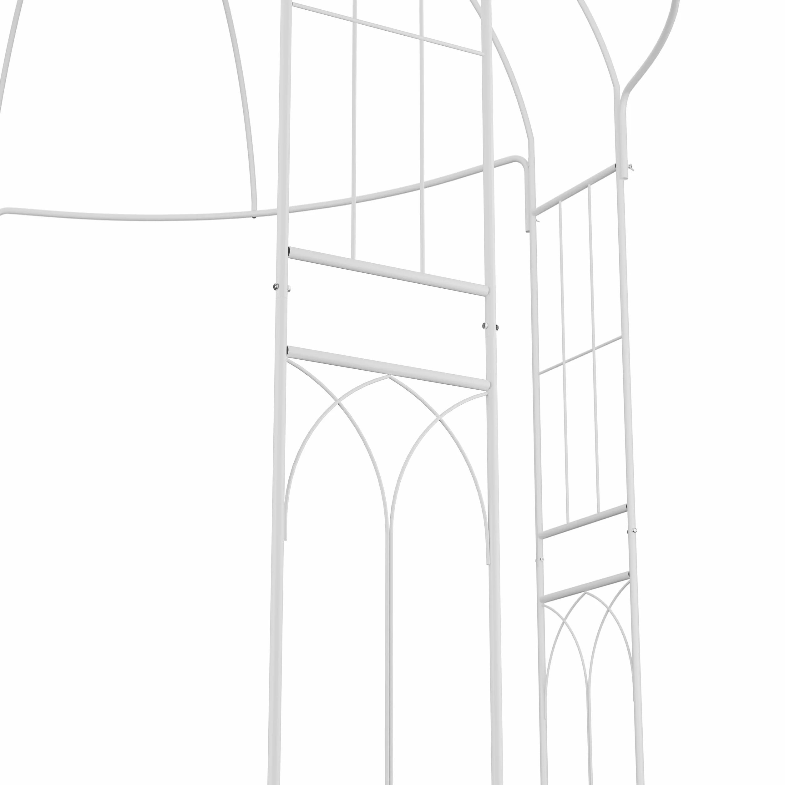 Relaxdays Altana ogrodowa, pawilon metalowy, wys. 269 x 211 x 211 cm, pawilon tarasowy, podpórka dla roślin, pergola, biała, stal