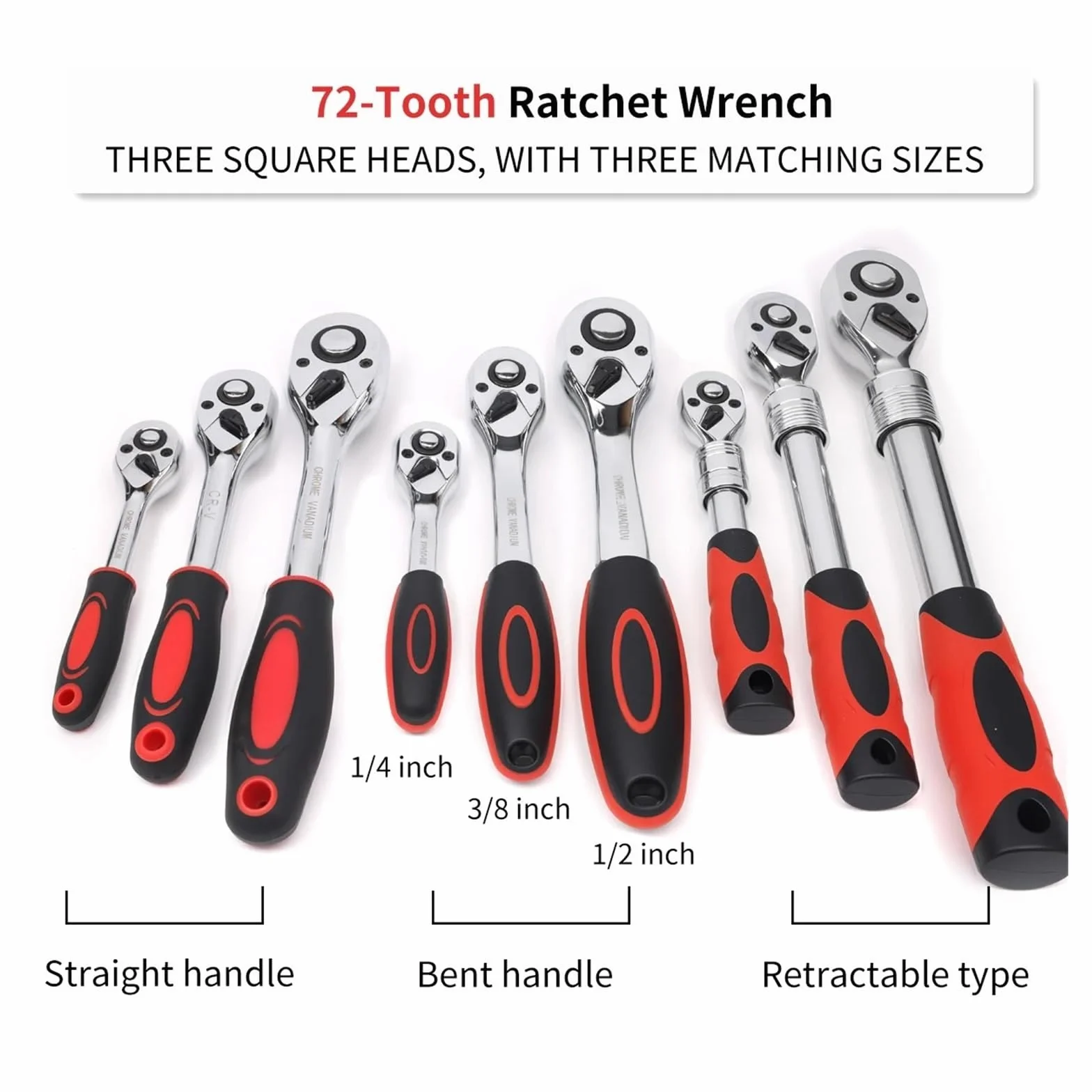 Klucz nasadowy 52 w 1 72 zęby 1/4 "3/8" 1/2 "regulowane przedłużenie klucz z grzechotką długi obrotowy teleskopowy(1-4 flexible handle)