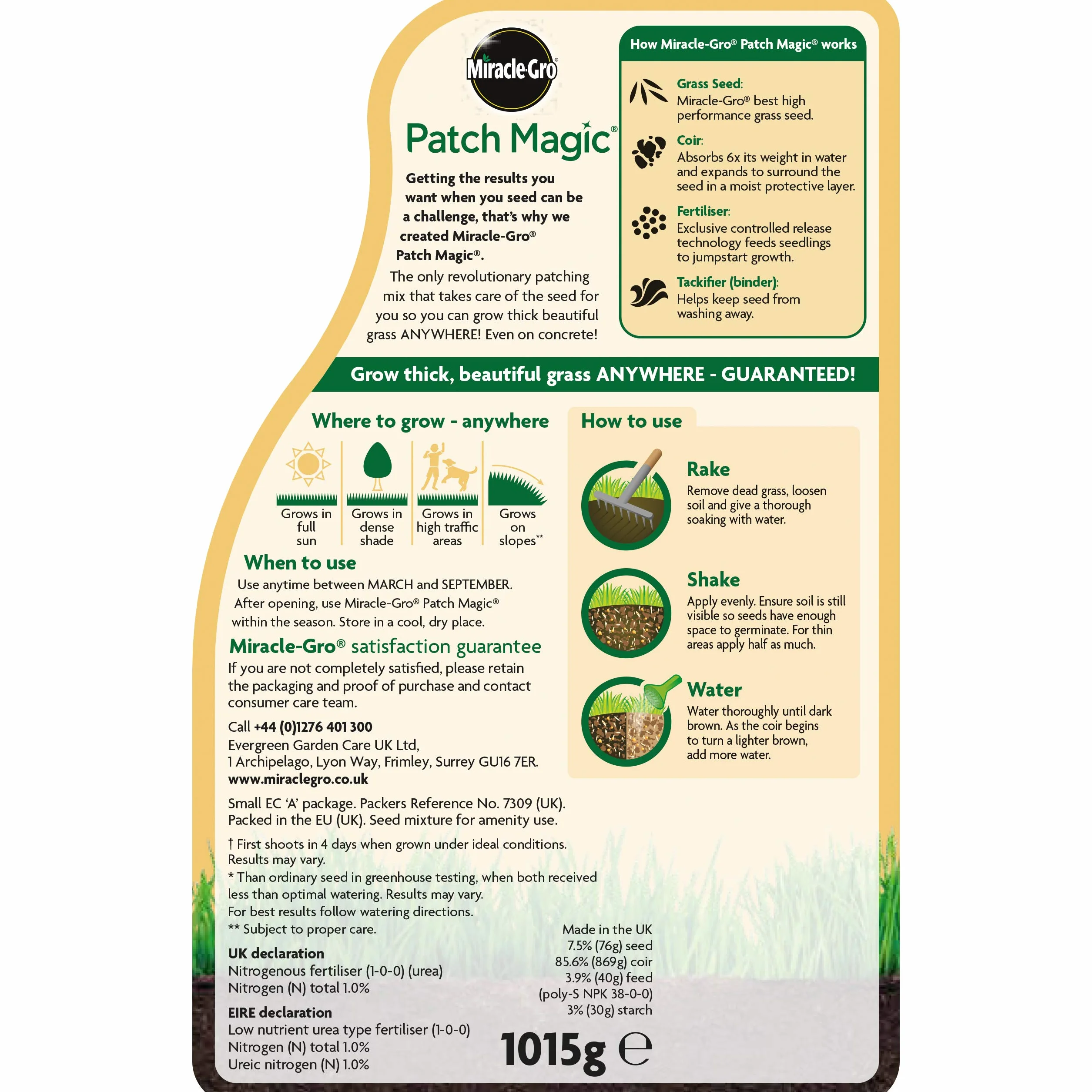 Miracle-Gro Patch Magic nasiona trawy 1015 g