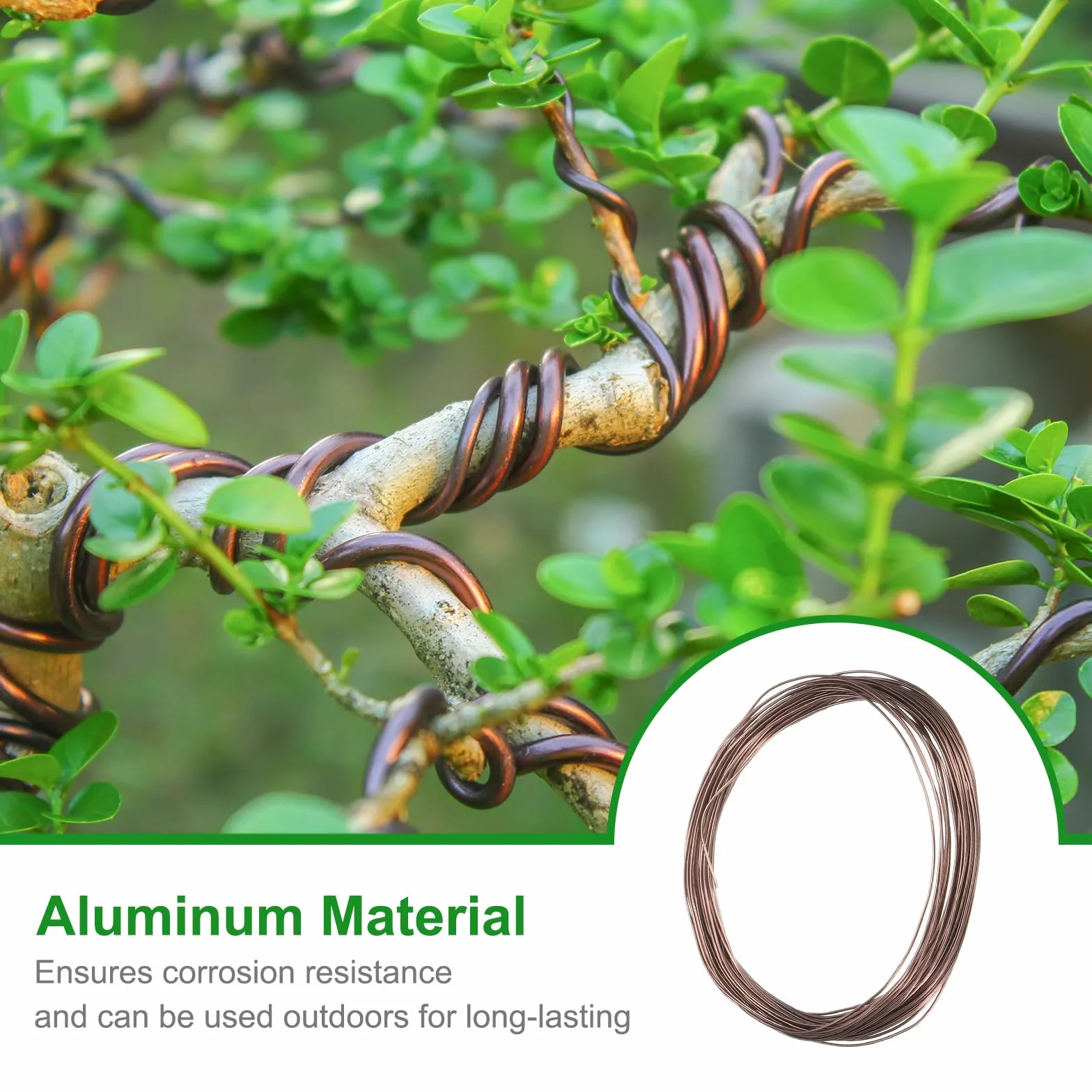 QUARKZMAN Anodowany aluminiowy drut bonsai 0,8 mm 10m brązowy