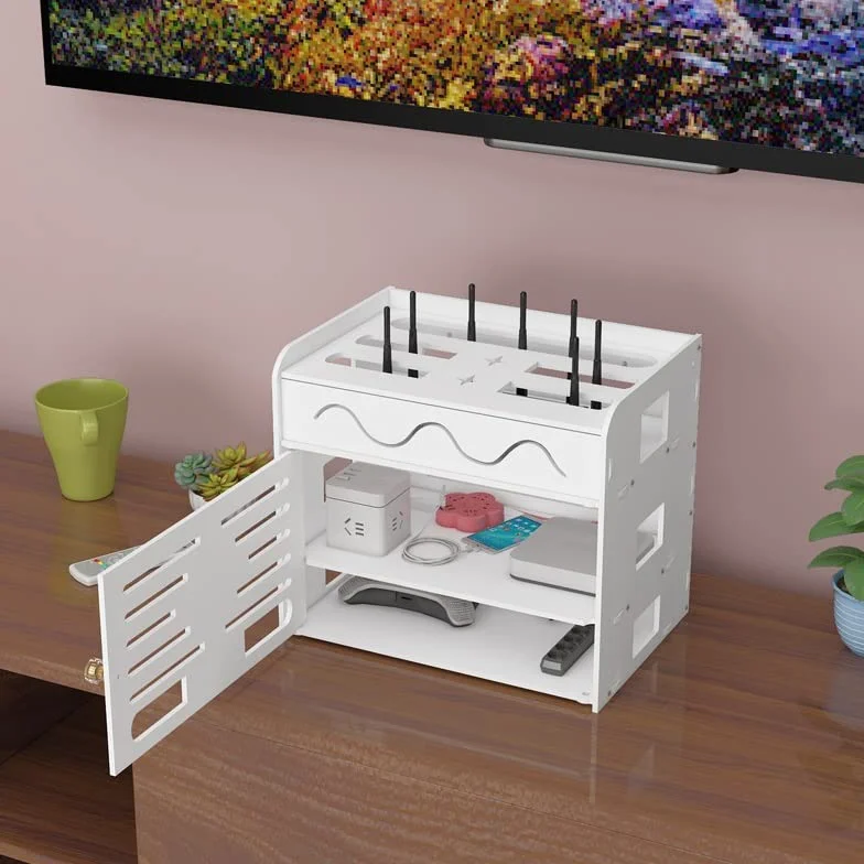 pudełko do porządkowania kabli Bezprzewodowy router Wi-Fi Schowek Panel Półka Ścienna Wisząca/Na biurku Wtyczka Uchwyt na tablicę Organizator do przechowywania kabli organizacja kabli