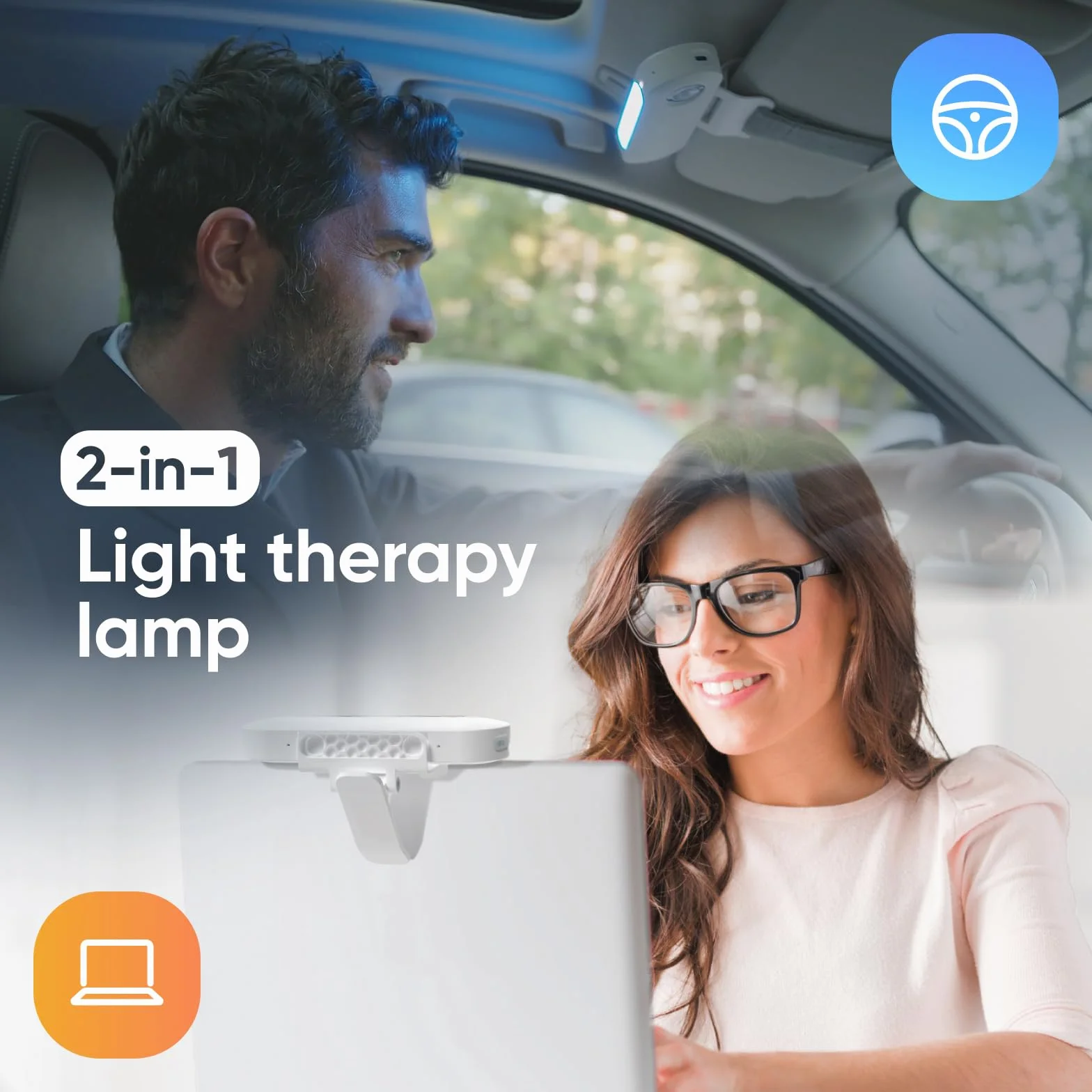 Luminette Drive lampa do terapii światłem 2 w 1 do samochodu i komputera
