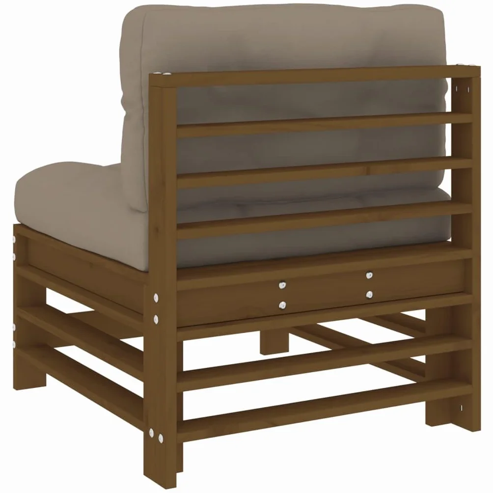 vidaXL Siedzisko środkowe z poduszkami, lite drewno sosnowe, sofa do ogrodu