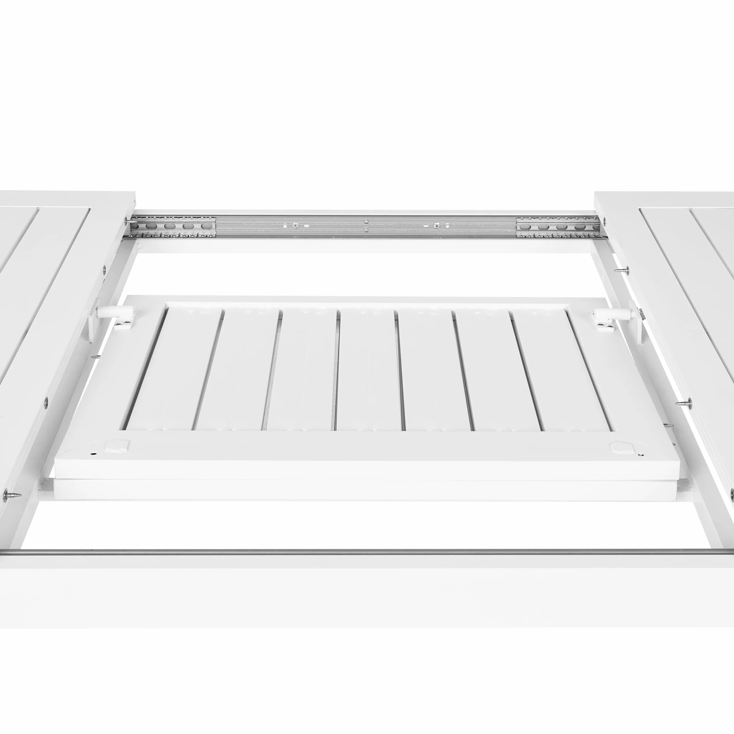 Stół ogrodowy rozkładany Skaloma 180/240 x 90 cm aluminium biały