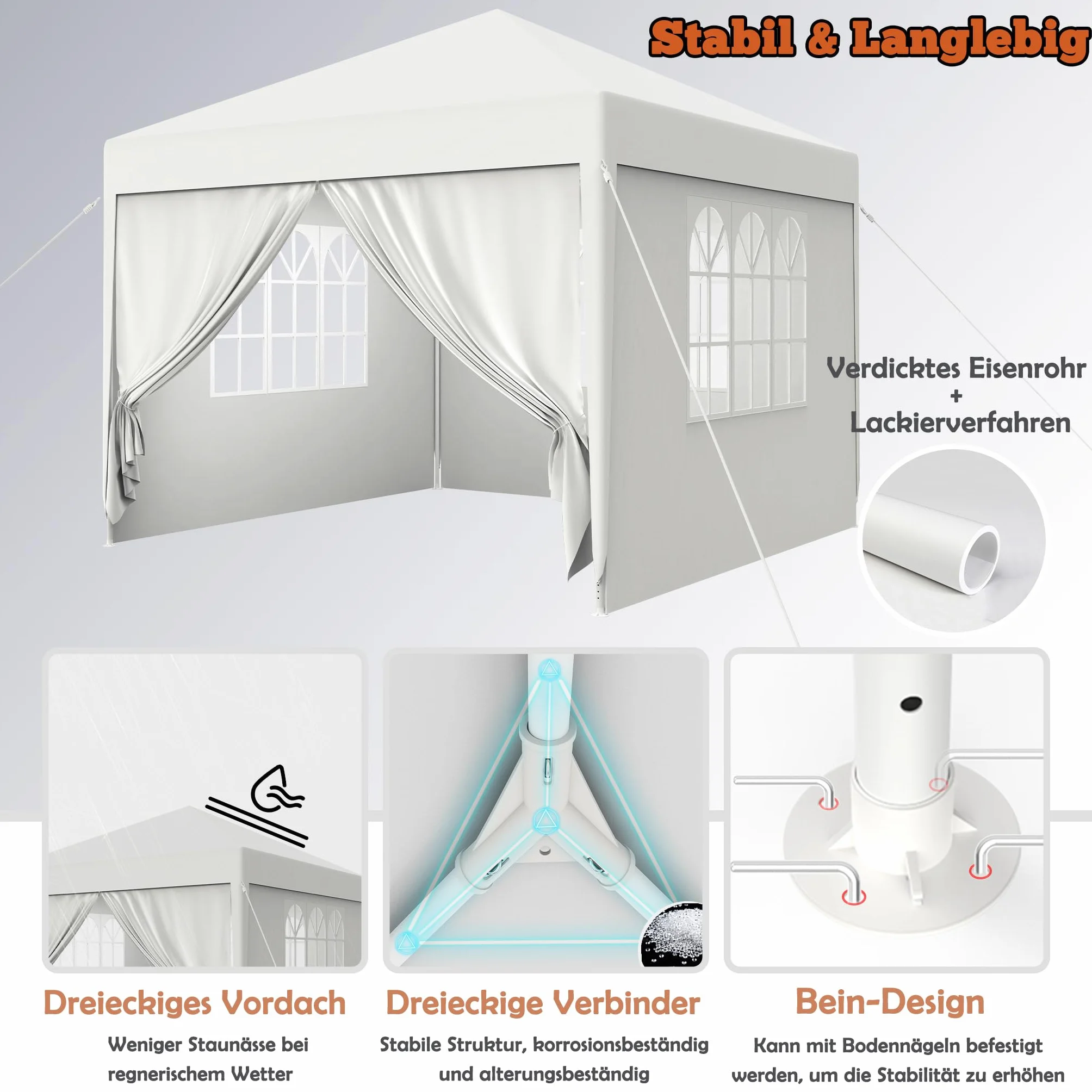 Pawilon ogrodowy 3x9 m wodoszczelny odporny na warunki zimowe ochrona UV namiot kempingowy