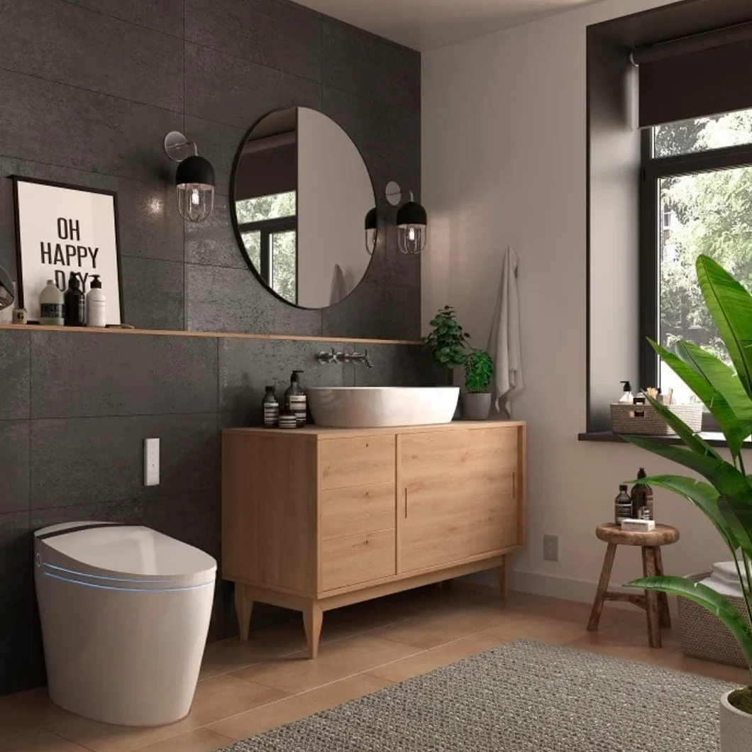 Nashi - Japońska toaleta z podwójnym wyjściem na podłogę lub ścianę | toaleta bidet | podgrzewane siedzisko, czyszczenie gorącą wodą i suszenie | światła LED | pilot zdalnego sterowania | Smart