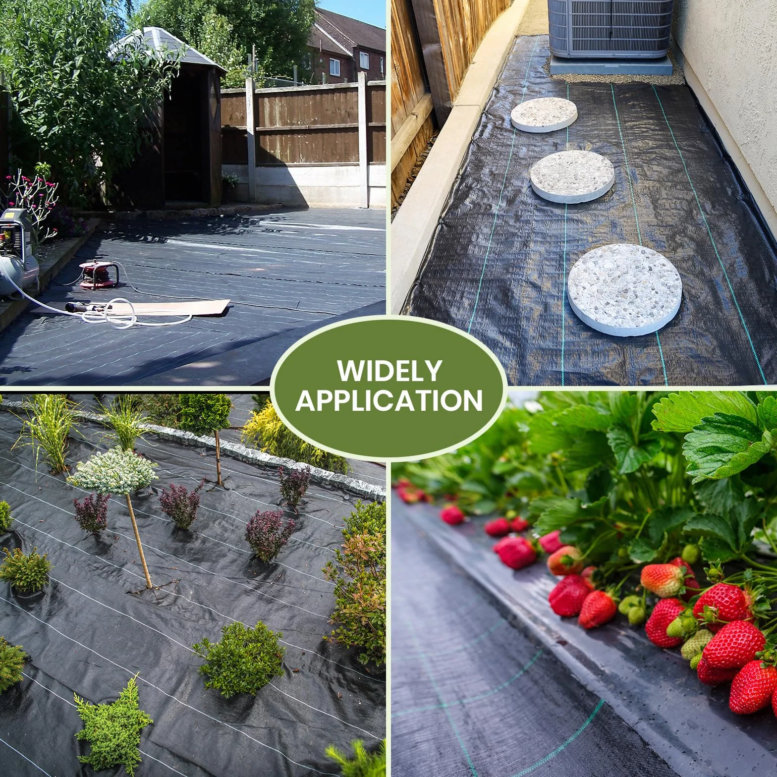 Velway Membrana do zwalczania chwastów 2 x 5 m - tkanina barierowa do chwastów ogrodowych, krajobraz, membrana tłumiąca chwasty, tkana osłona gruntu na patio, rabatki kwiatowe, sztuczna trawnik