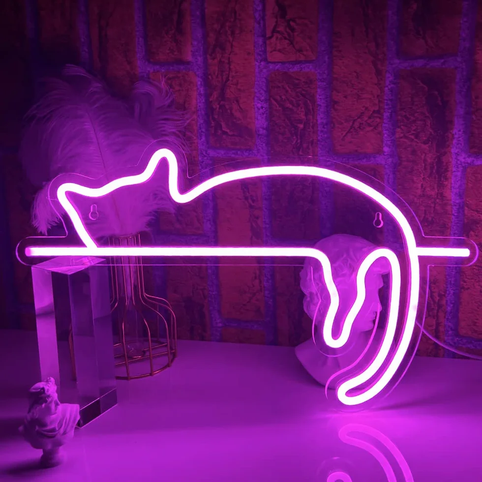 Kottabliczka LED, personalizowana neonowa USB, prezent dla dzieci, do sypialni, stolika nocnego, salonu, dekoracja ścianowa, akrylonitryl