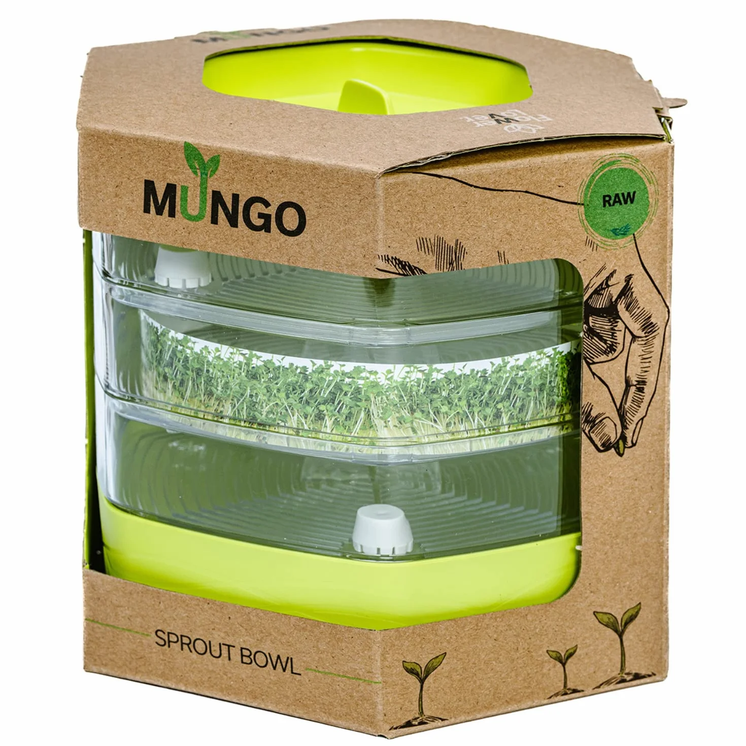 Wieża do kiełkowania z 3 tacami ø 17 cm - zestaw tac do kiełków, rzeżuchy, mikrogreenów