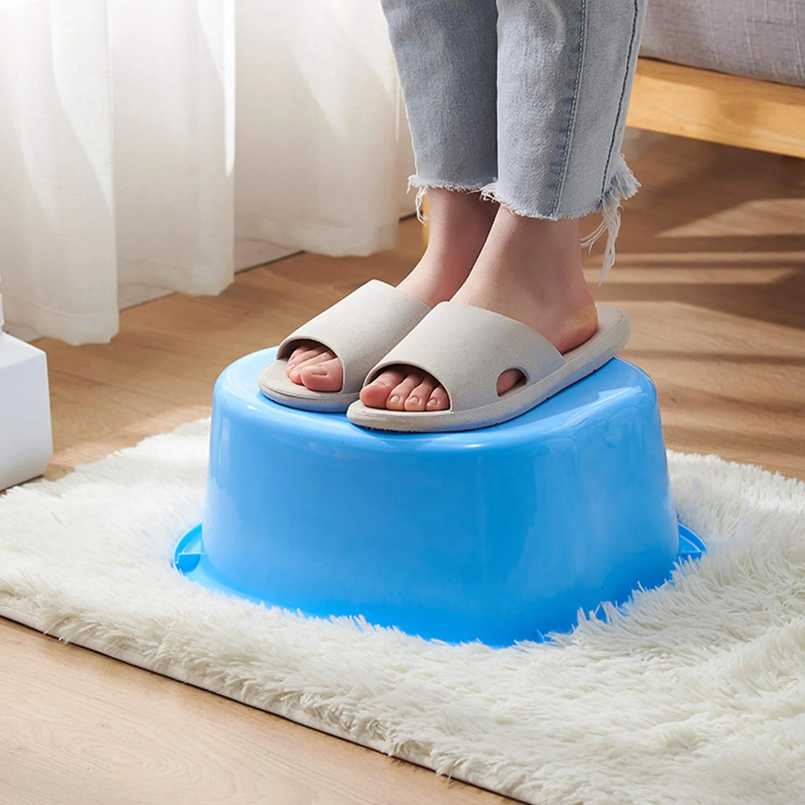 Duża kąpiel stóp do spa i masażu stóp, gruba kąpiel stóp Kąpiel stóp Miska spa do detoksykacji i masażu pedicure Idealna do moczenia stóp, paznokci i kostek (niebieski)