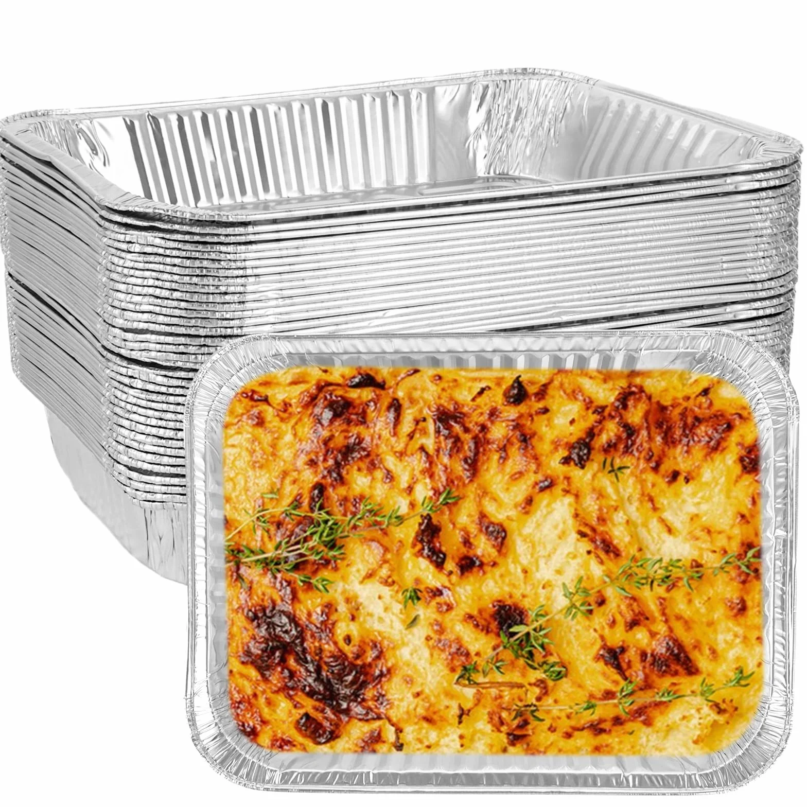 SHUESS aluminiowe miski do grilla 5000 ml 37x26x7 cm jednorazowe