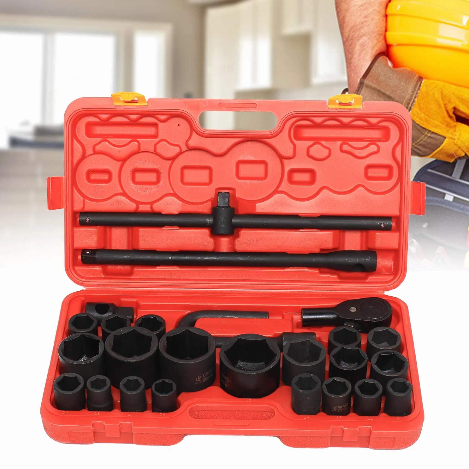 3/4 cala 1 cal zestaw nasadek nasadowych, 26 szt. Impact Socket Set gniazdko 55 mm 60 mm 65 mm Drive Impact wkładki do kluczy nasadowych