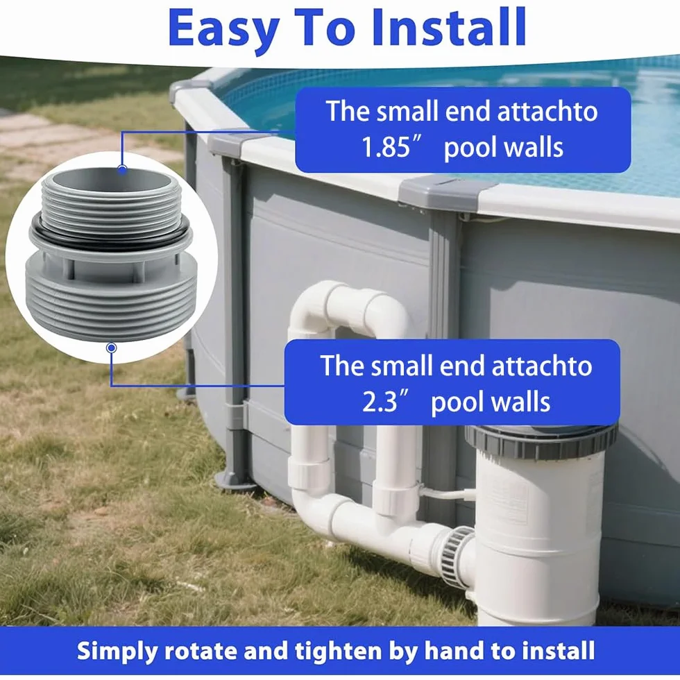 Adapter do węża basenowego Intex 40 mm na 1 1/2" z uszczelką i taśmą PTFE