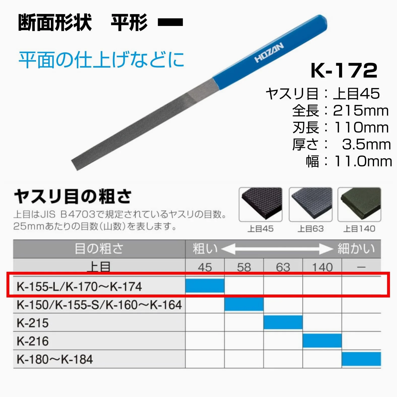 HOZAN Pilnik igłowy 5 szt. zestaw z winylowym etui K-155-S (importowany z Japonii)