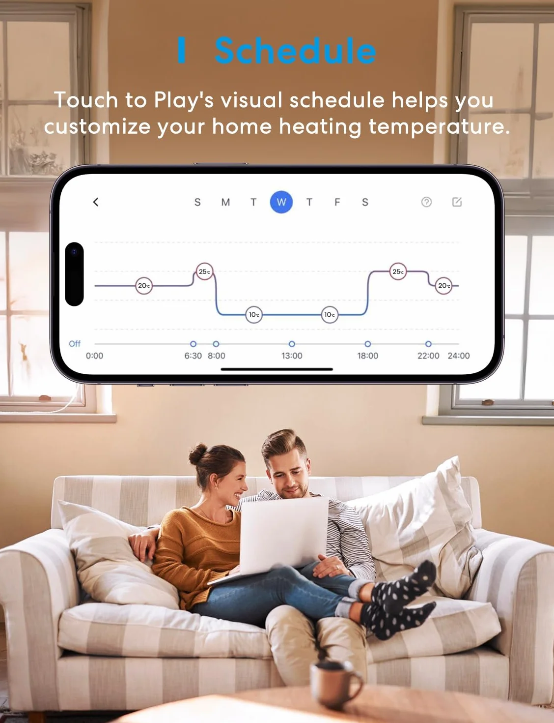 Meross Termostat grzewczy Wi-Fi kompatybilny z HomeKit, inteligentny termostat grzejnikowy wymaga koncentratora, kompatybilny z Siri, Alexa i Google, M30 x 1,5 mm, 1 szt