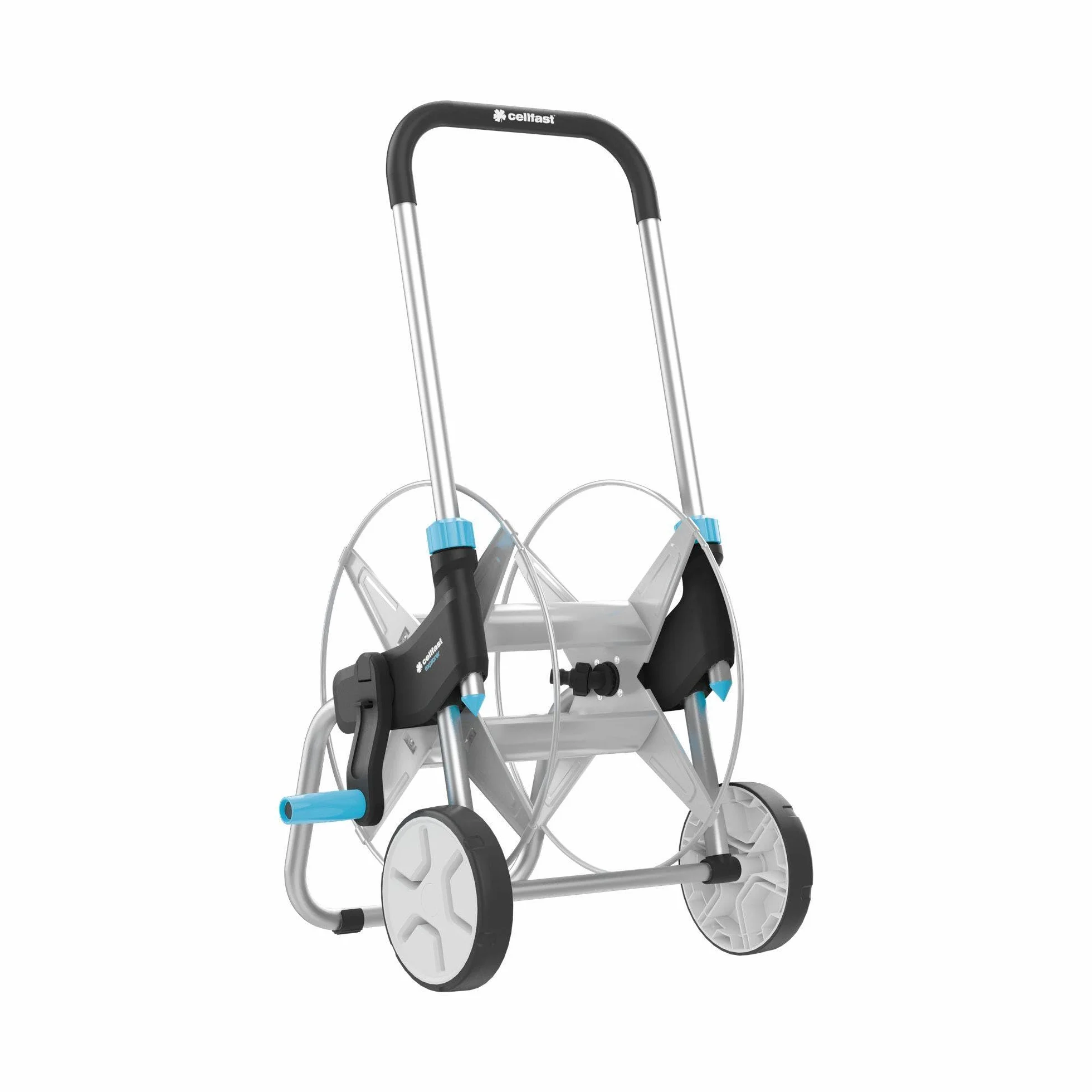 Cellfast Metalowy Wózek na Wąż Ogrodowy 1/2" Explorer - Bęben na Wąż z Korbą do Nawijania - Wytrzymały i Stabilny