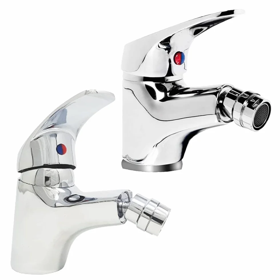 Zestaw 2 Baterie do Umywalki Łazienka i Umywalka Bidet, Para Miksery Mosiądz Chrome Jednorazowa Zestaw Bidet i Umywalka