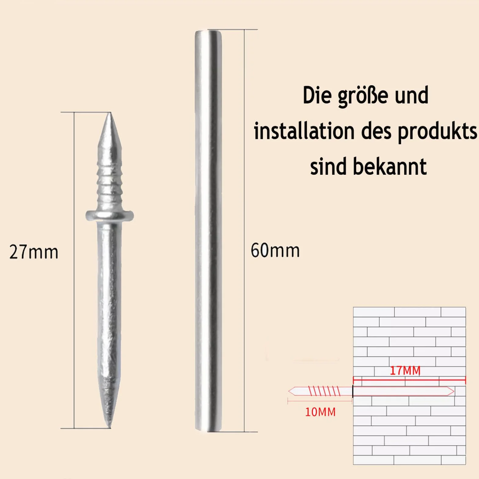 101 sztuk bezszwowych gwoździ z podwójną żyłką cokołową