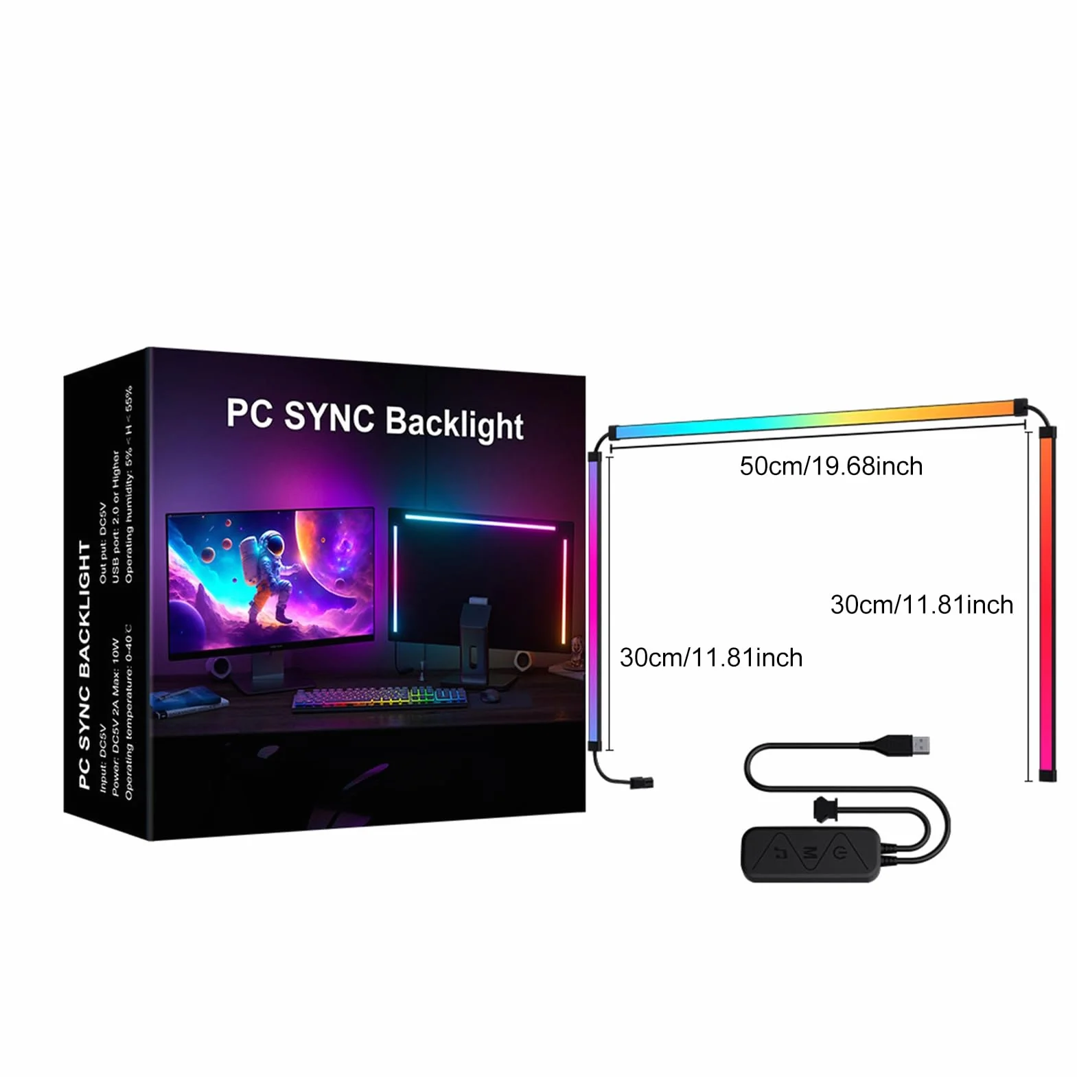 Monitor Podświetlenie LED do komputera Taśmy LED Światła Rytm muzyki Dynamiczne światło lampy Synchronizacja za monitorem Oprogramowanie Sterowanie kolorami Tryb dynamiczny do (27 cali)