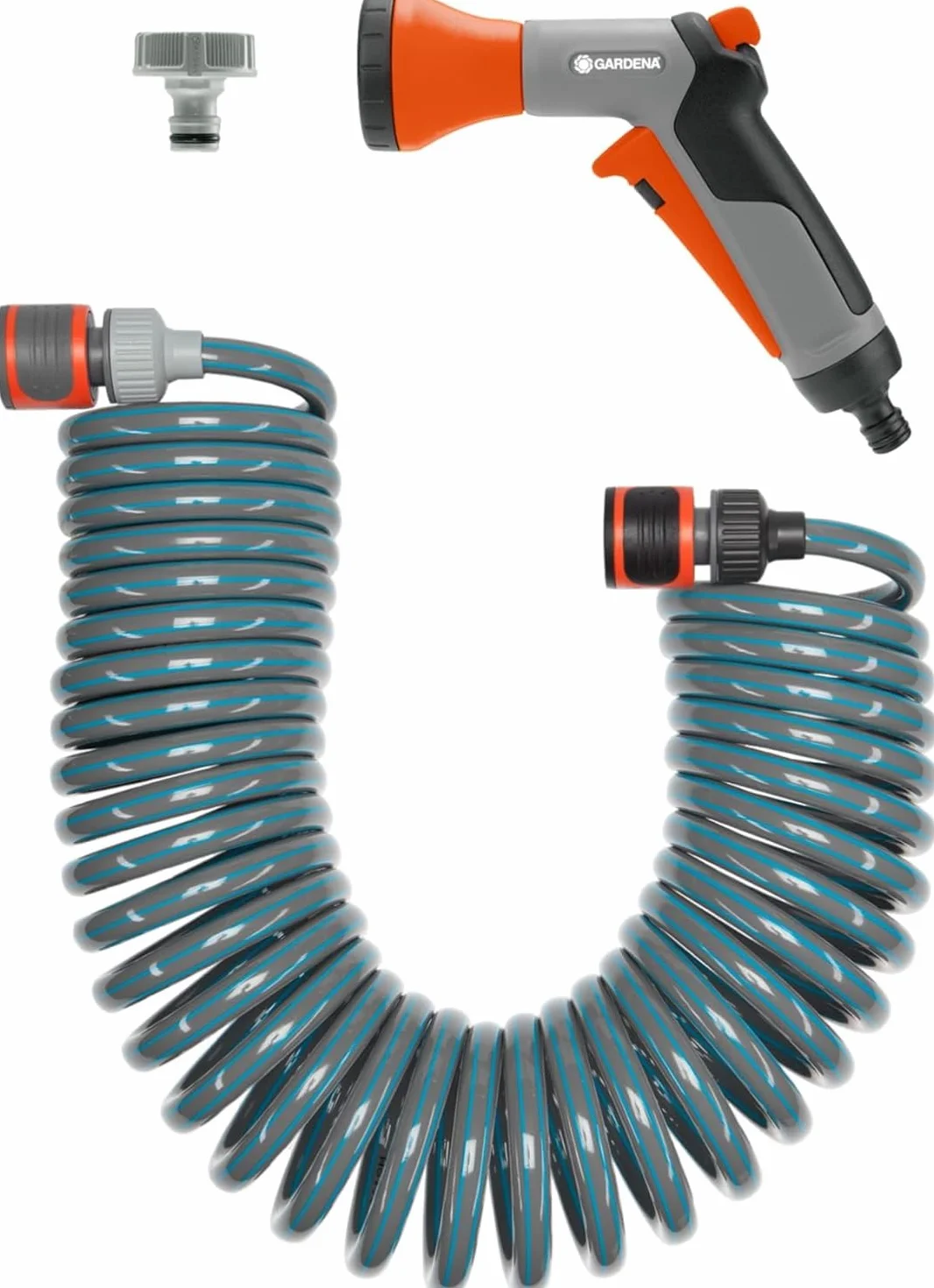 Gardena wąż spiralny 10 m średnica 9 mm zestaw z pistoletem zraszającym 4647-20
