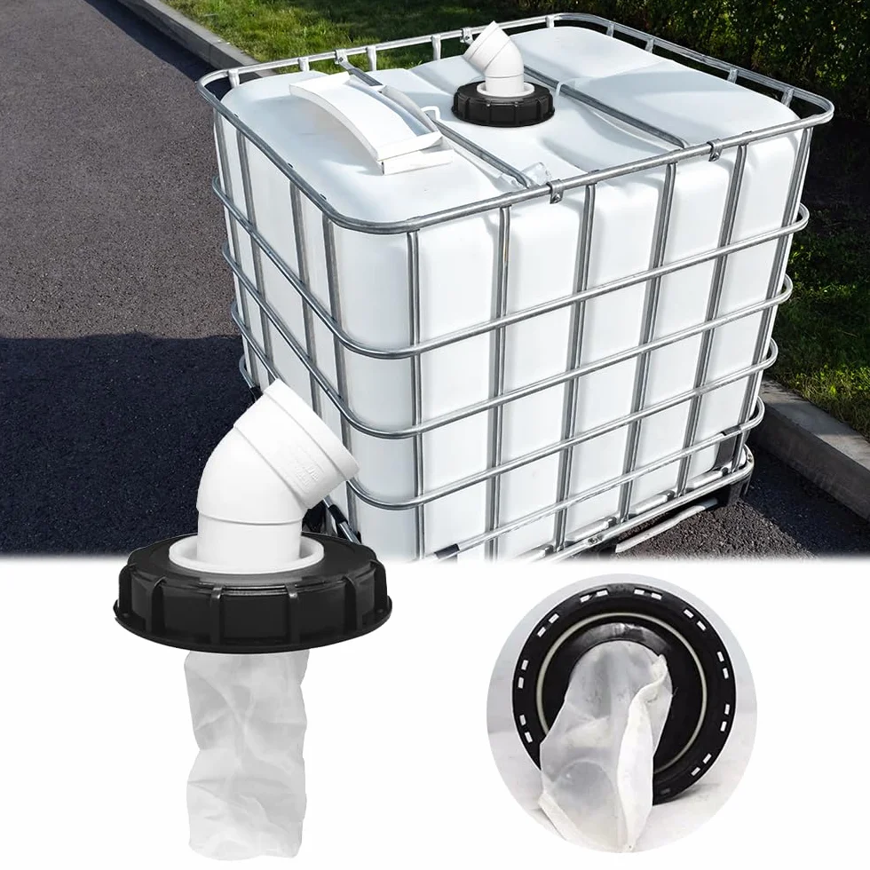 mizikuu IBC filtr pokrywy, 45°IBC, filtr pokrywy, 163 mm, nylonowy filtr wody deszczowej, zmywalny, z pokrywką, pokrywa filtra IBC, z łukiem, filtr IBC, akcesoria do zbiornika na wodę deszczową IBC,