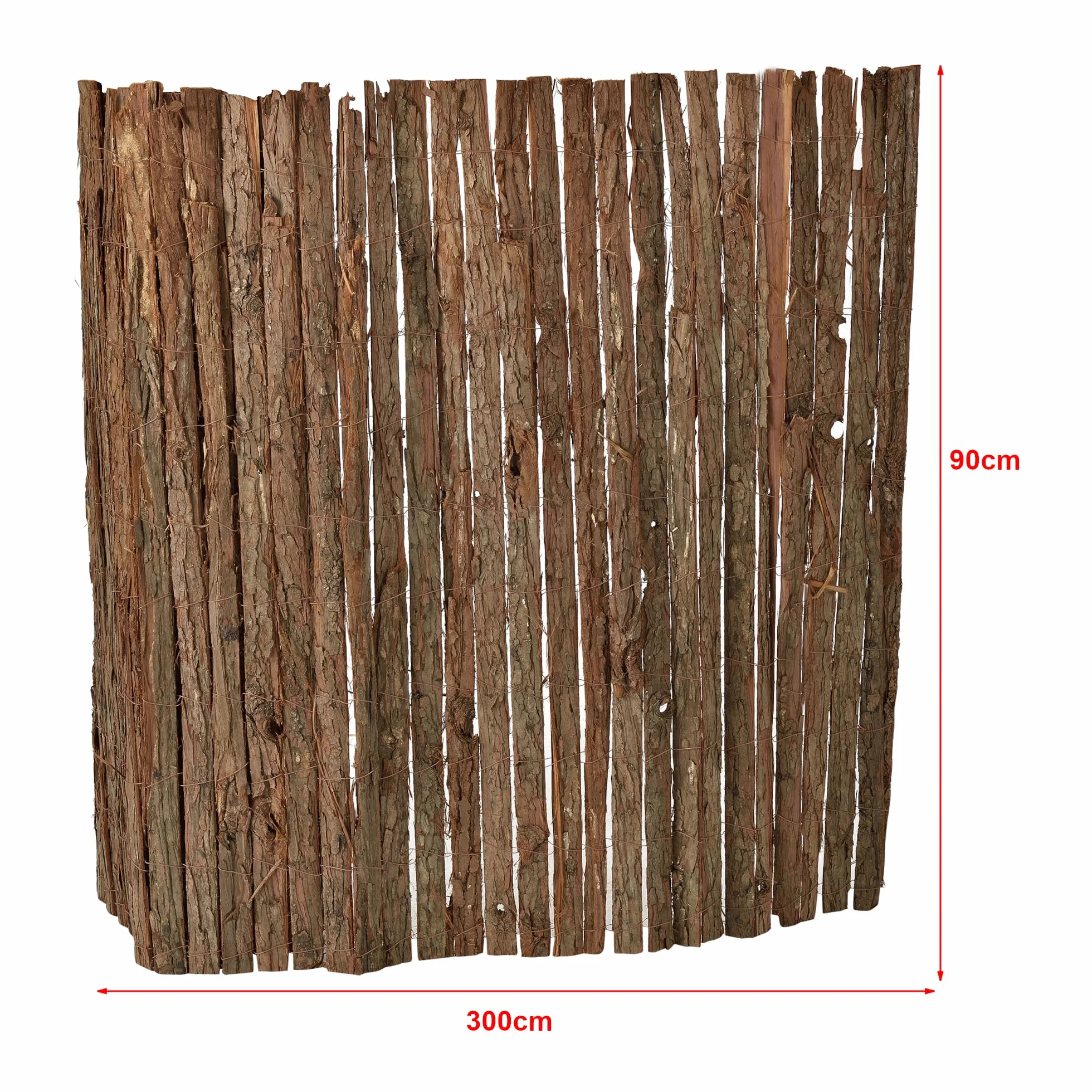 casa.pro Mata z kory Zamora, balkonowa, ochrona przed wzrokiem, 90 x 300 cm, ogrodzenie ogrodowe, wytrzymałe ogrodzenie z kory, mata maskująca, osłona balkonu, odporna na warunki atmosferyczne