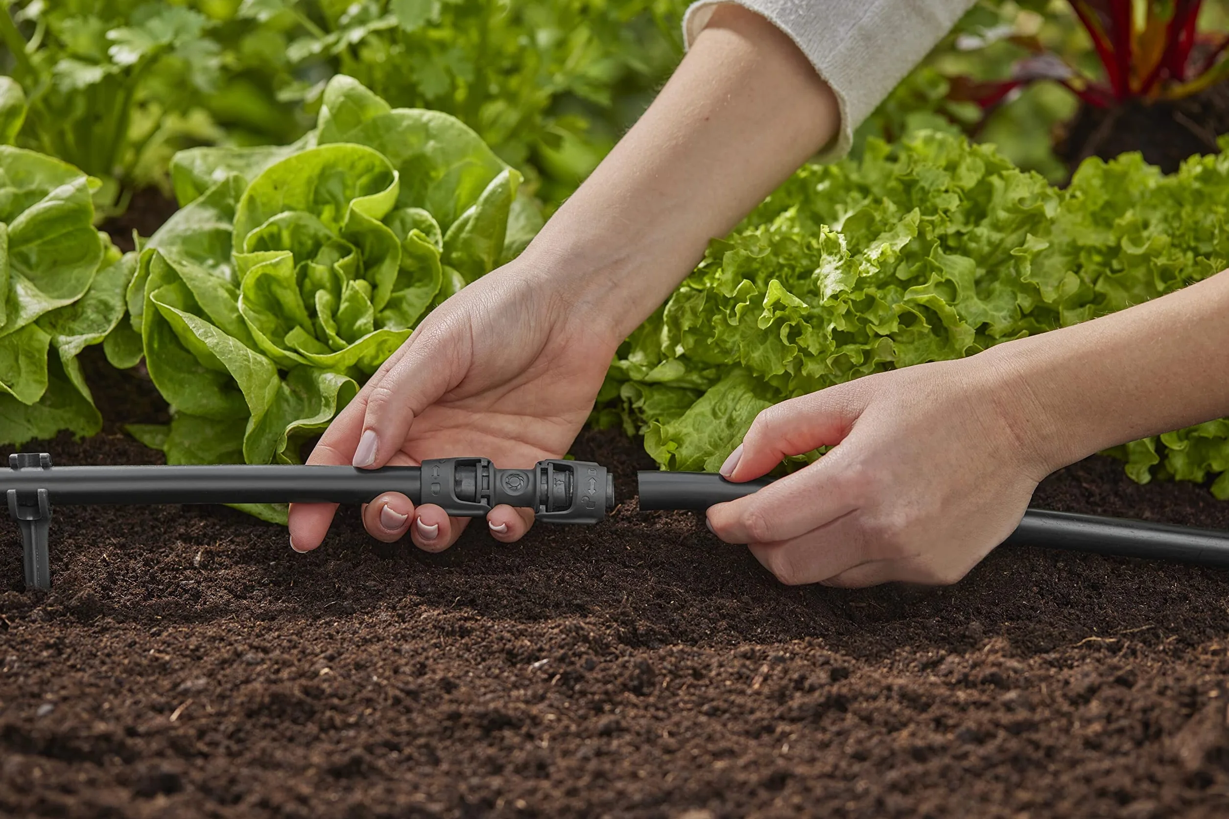 Gardena System Micro-Drip łącznik 13 mm (1/2 cala): Element połączeniowy do przedłużania rur instalacyjnych i rur kroplujących, 13 mm (1/2 cala), możliwość ponownego użycia (13203-20)